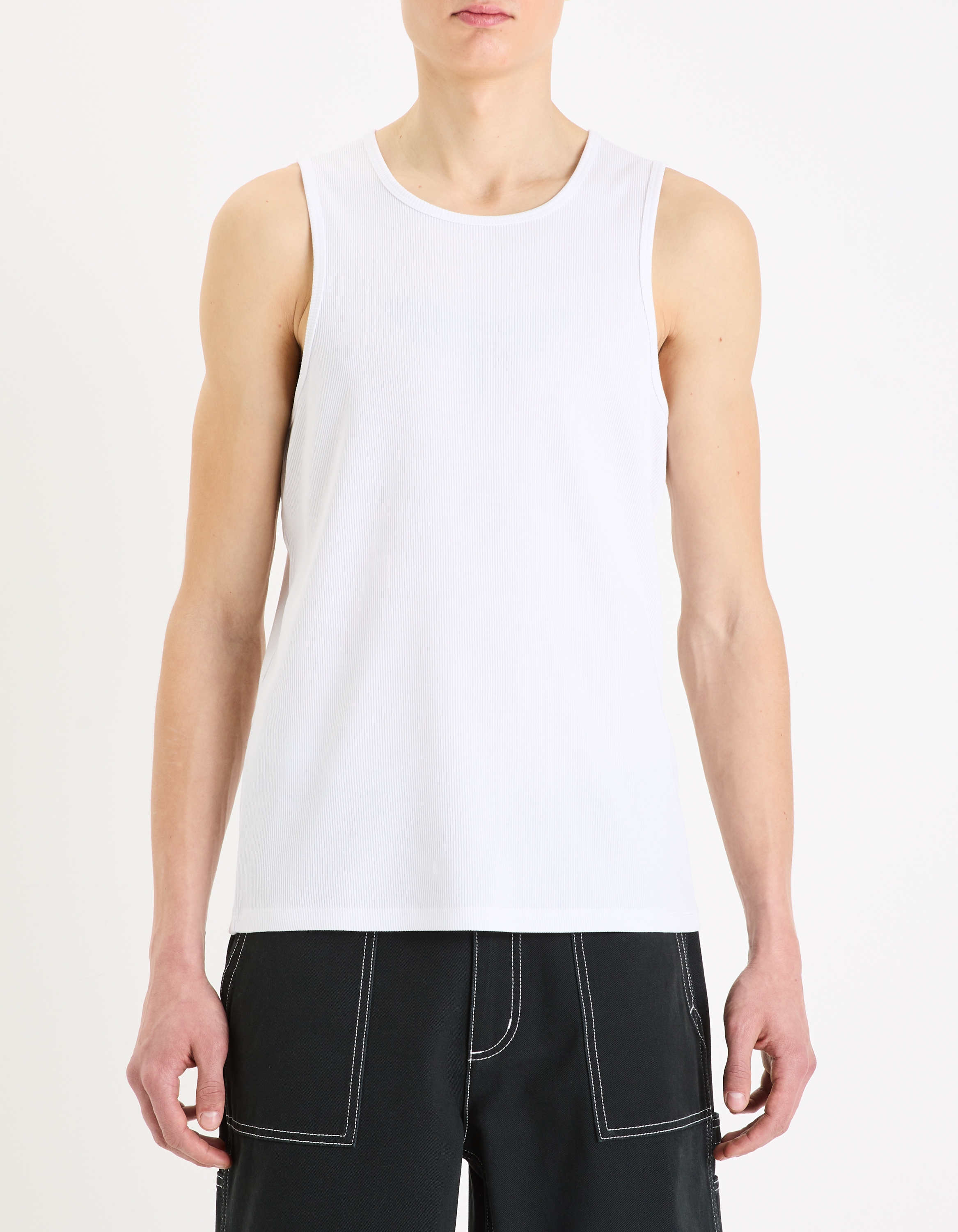 Débardeur slim coton côtelé stretch - camaieu - Modalova