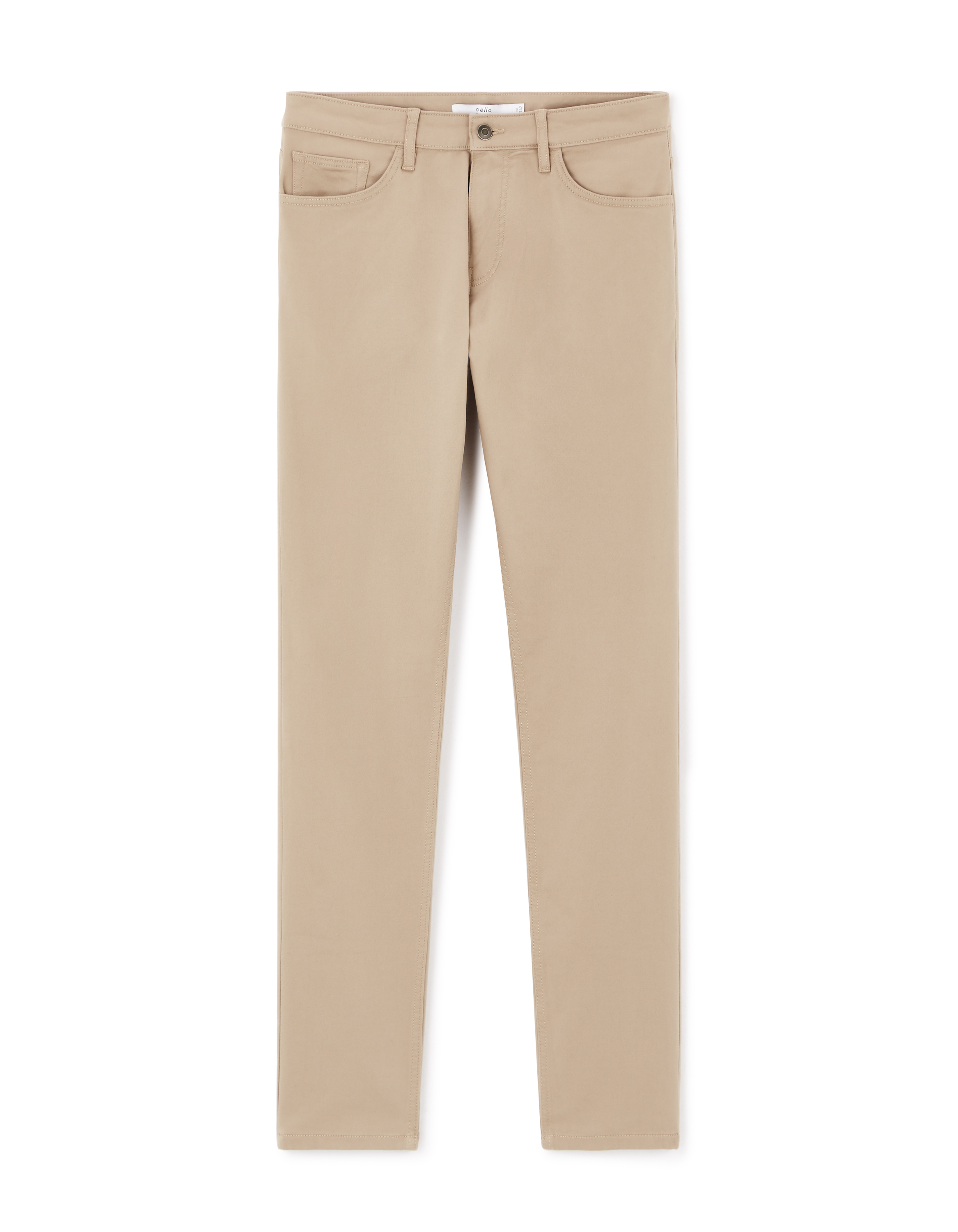 Pantalon slim coton stretch - beige