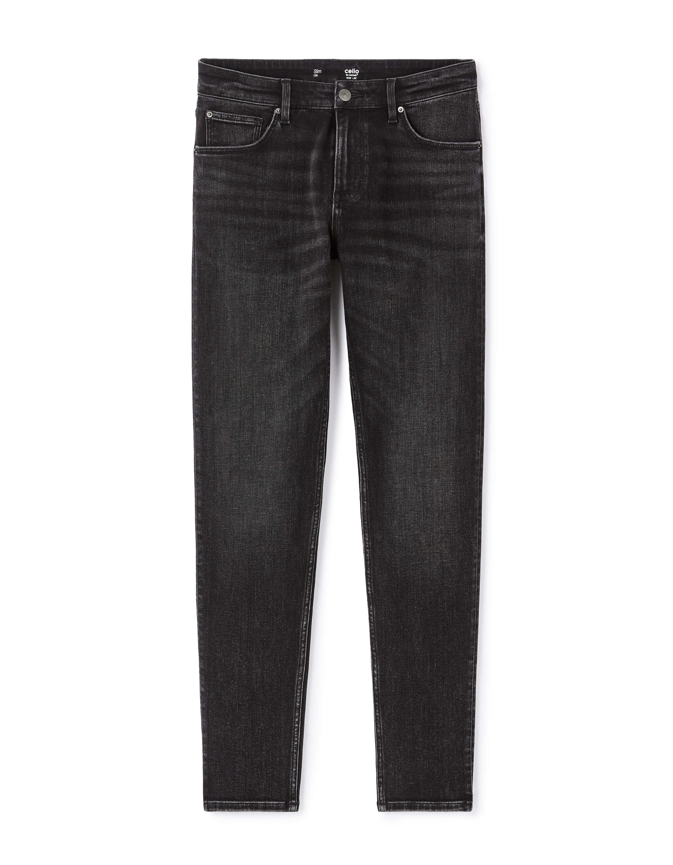 Jean C.25 slim coton stretch 3 longueurs - noir