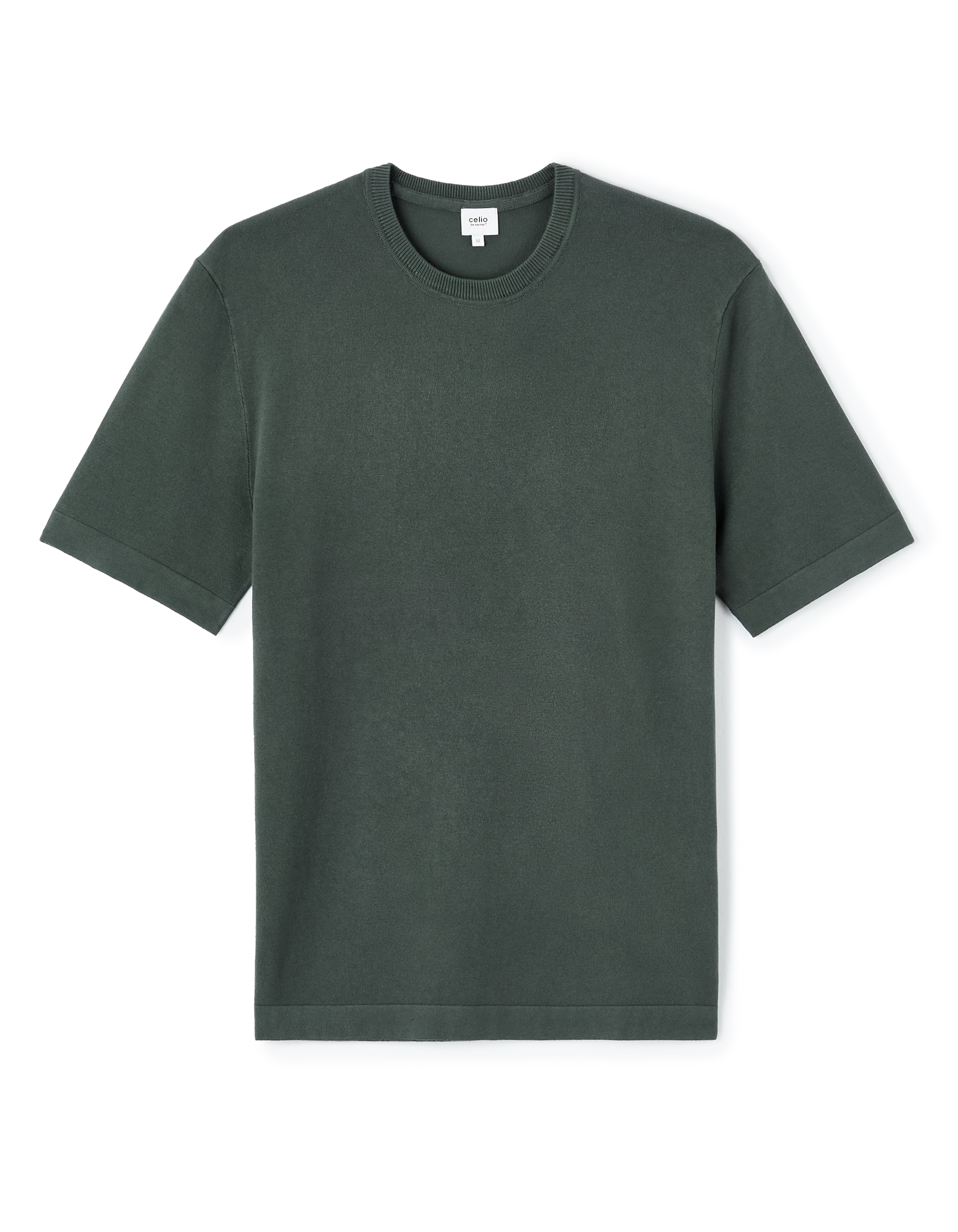 T-shirt boxy col rond - kaki