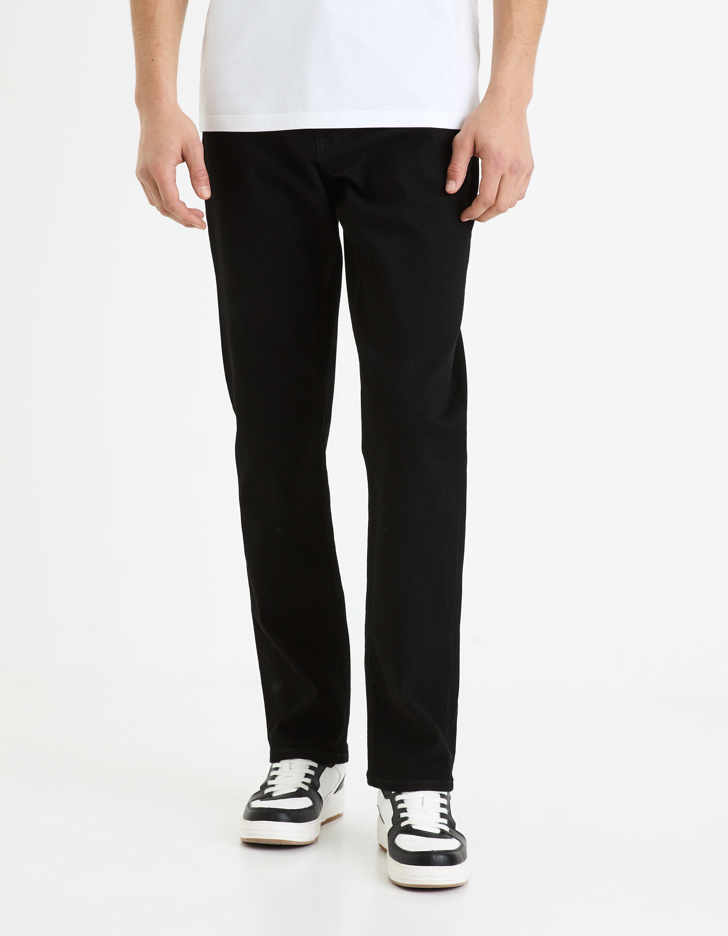 Jean C.15 straight coton stretch 3 longueurs - camaieu - Modalova