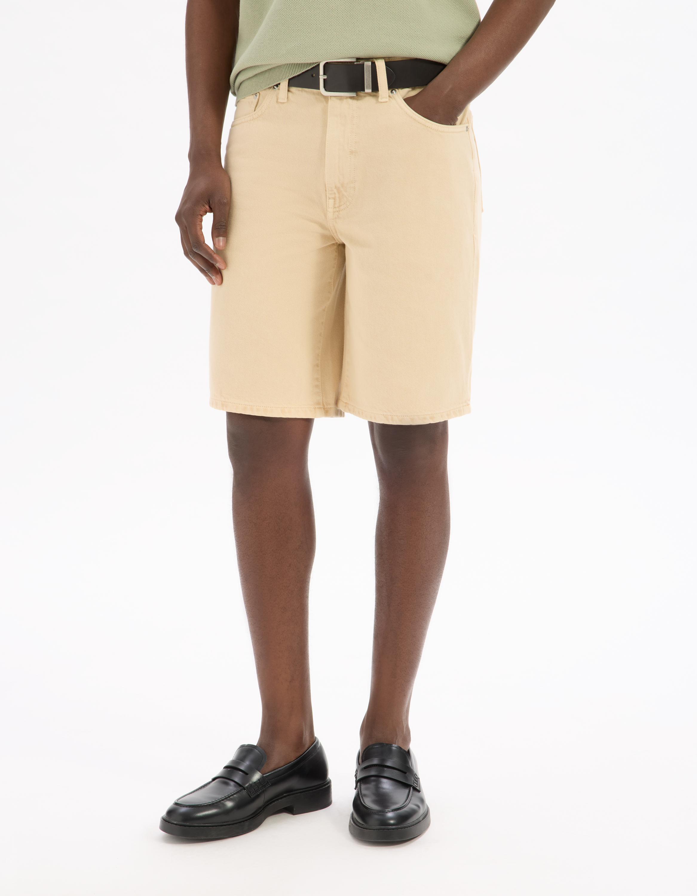 Bermuda en jean 100% coton - beige - camaieu - Modalova