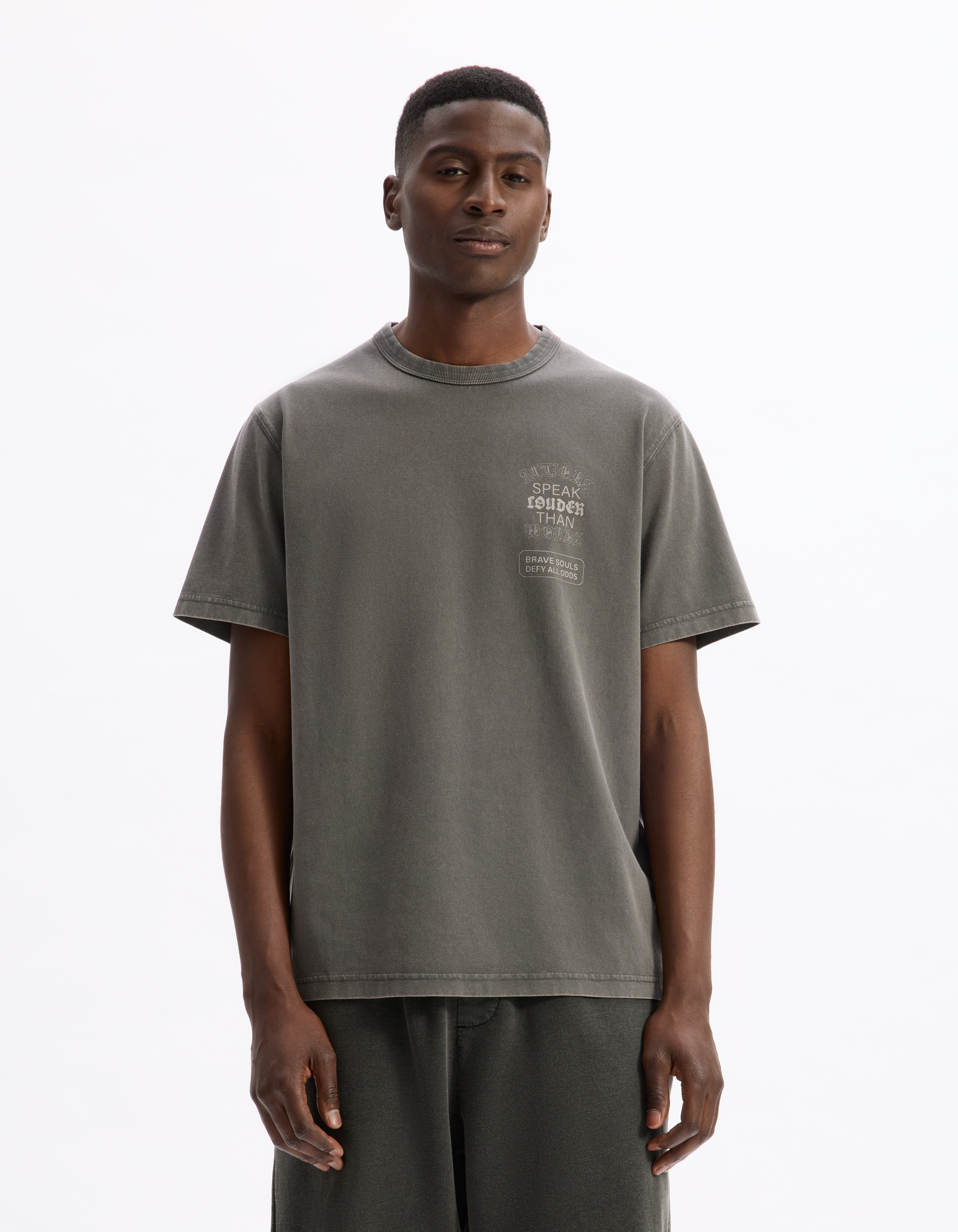 T-shirt boxy col rond 100% coton - camaieu - Modalova