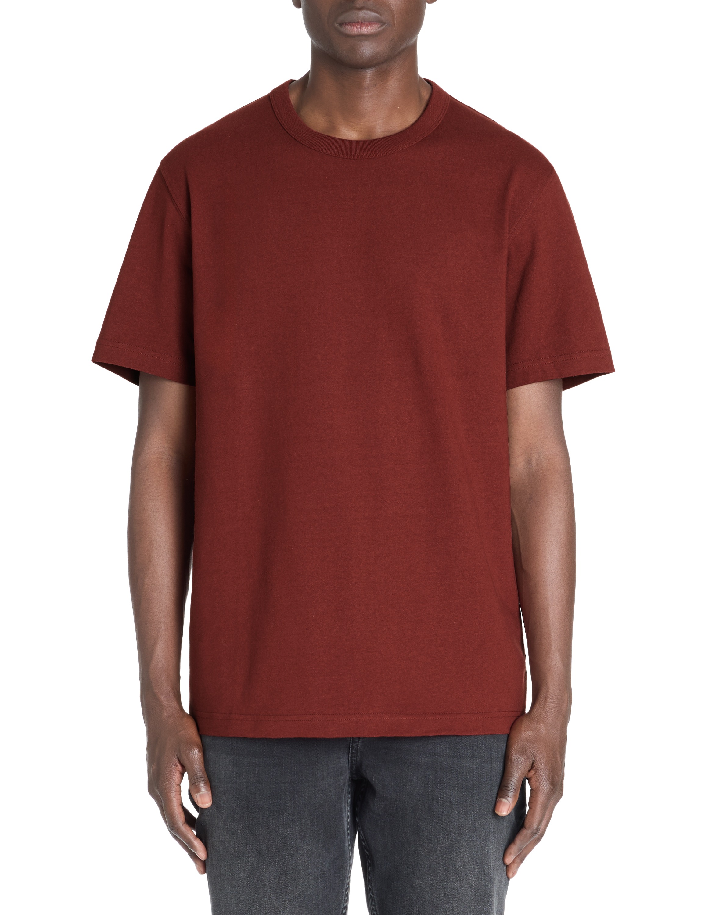 T-shirt boxy col rond 100% coton - marron - camaieu - Modalova