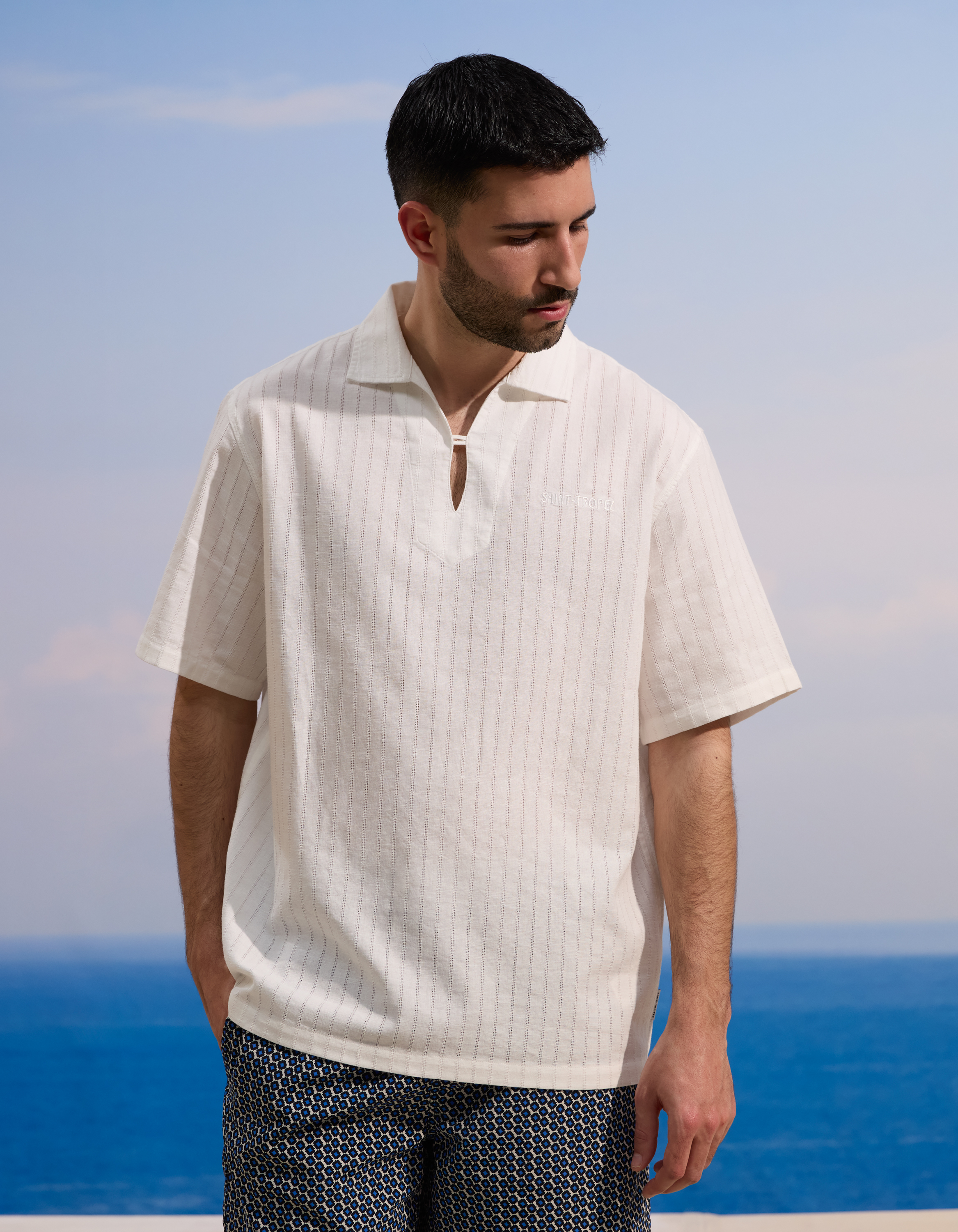 Saint-Tropez - Chemise blanche manches courtes - camaieu - Modalova