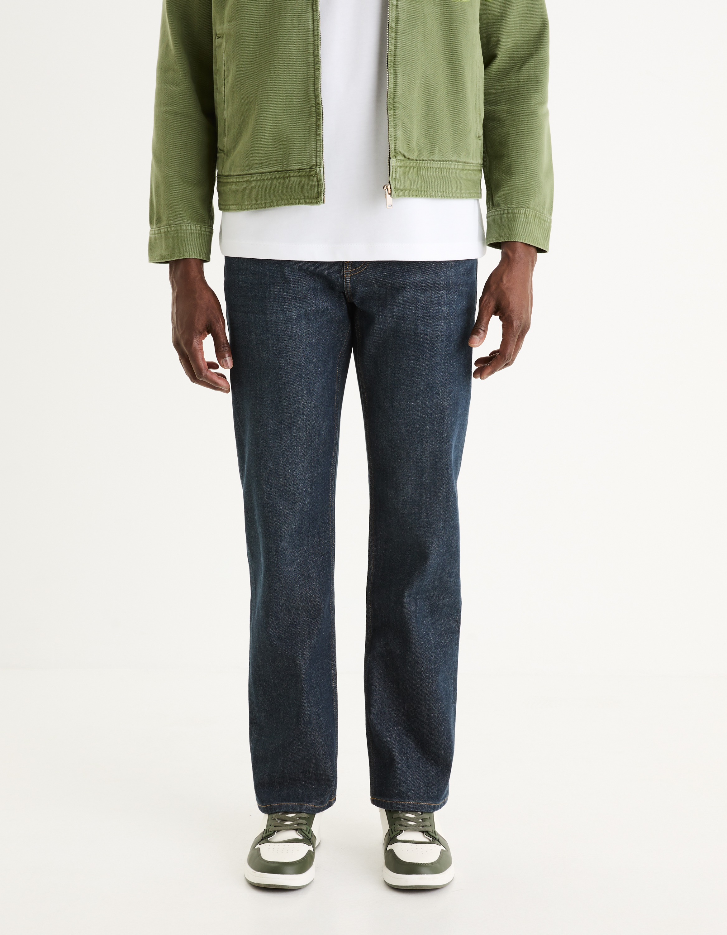 Jean C.5 regular coton stretch 3 longueurs - bleu foncé - camaieu - Modalova