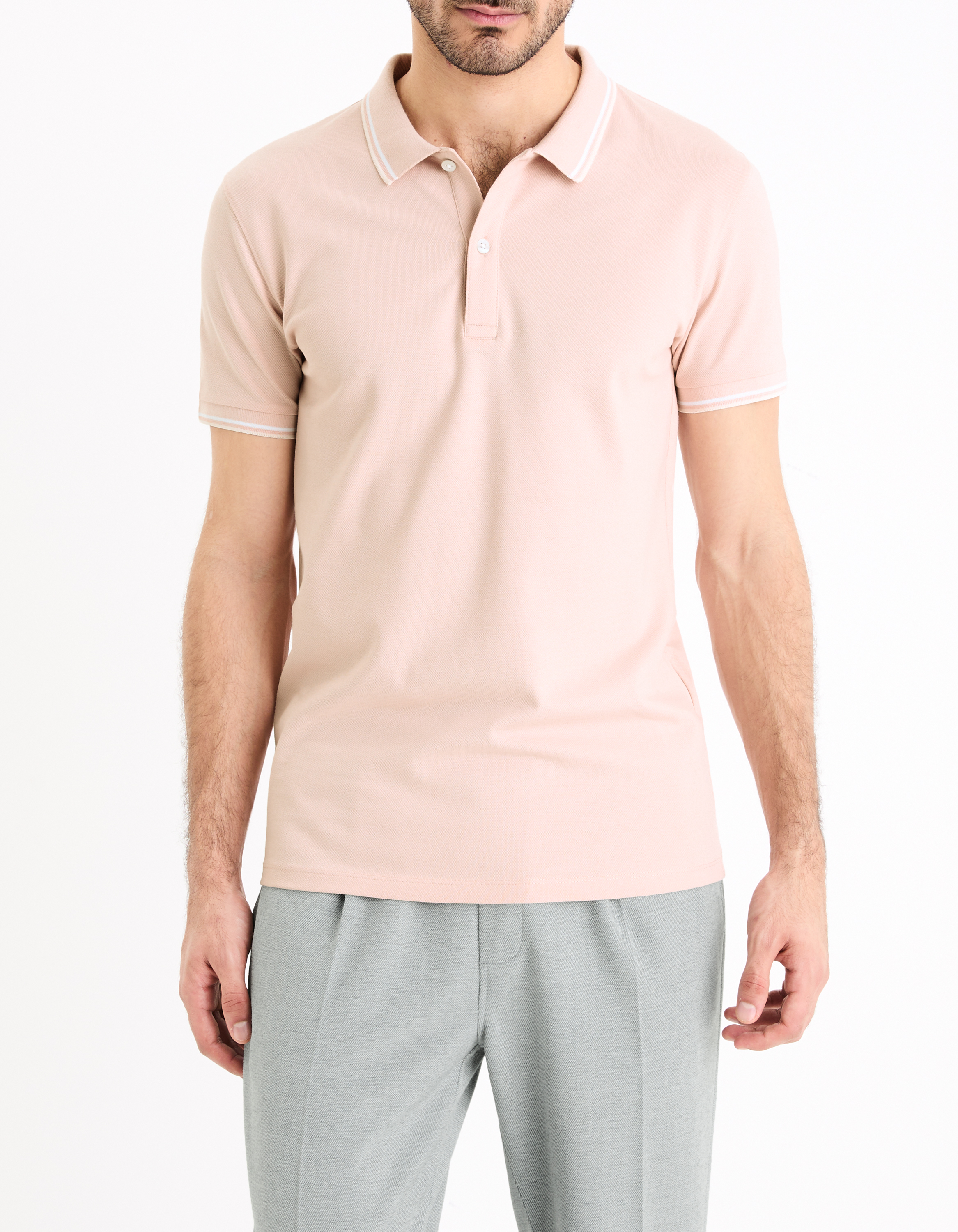 Polo piqué slim en coton stretch - camaieu - Modalova