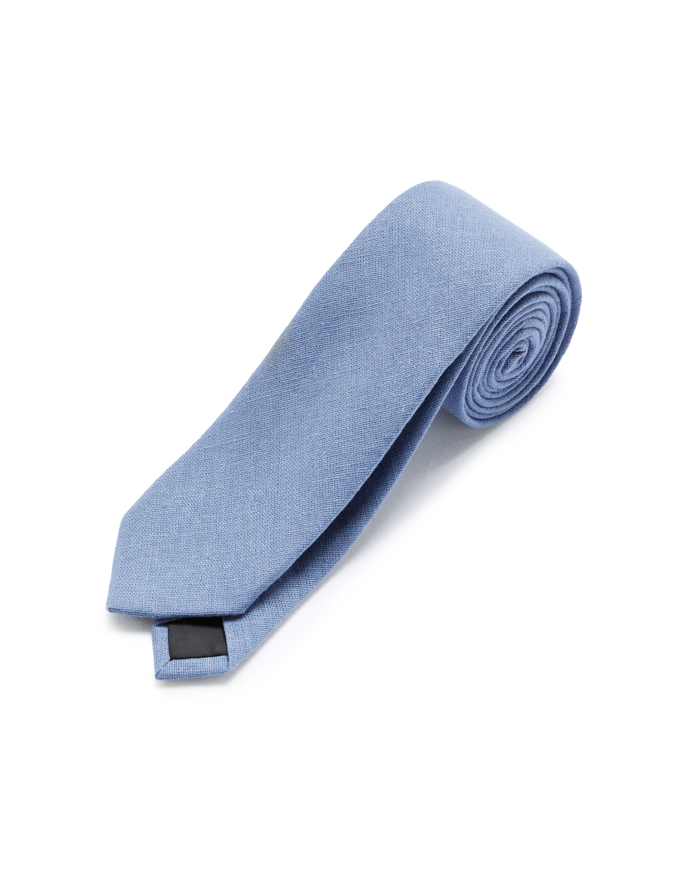 Cravate unie en lin et viscose - bleu