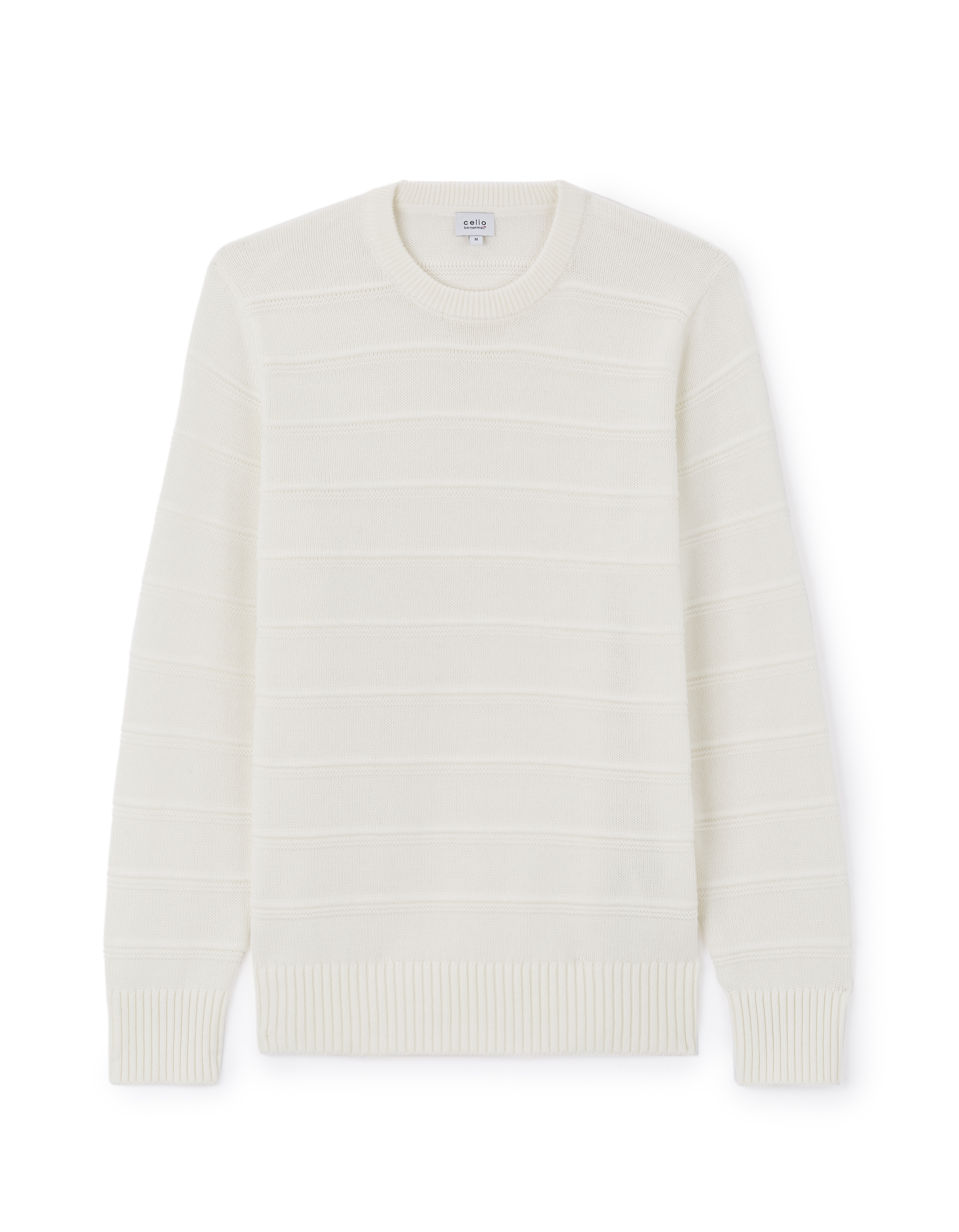 Pull col rond 100% coton - ecru