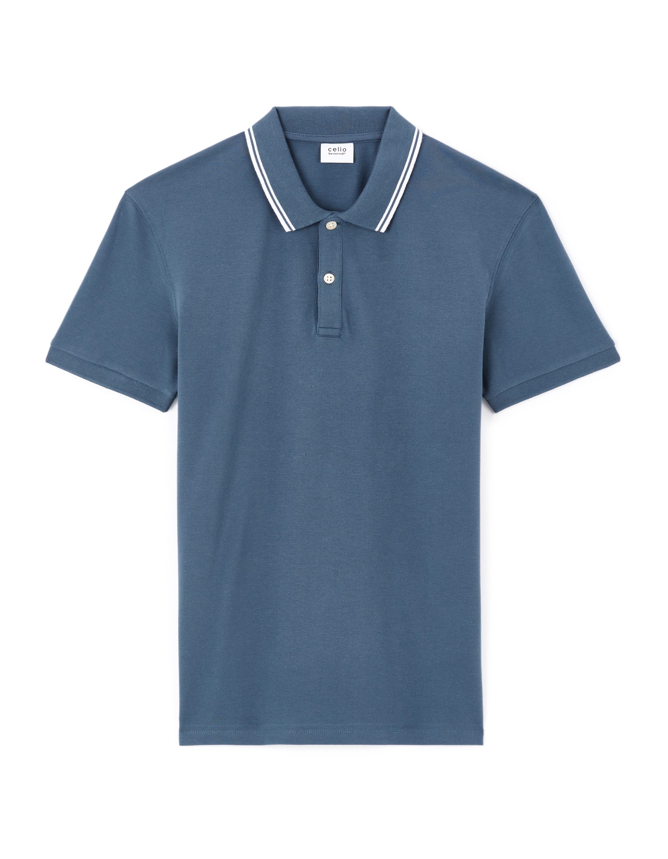 Polo slim coton stretch - bleu foncé