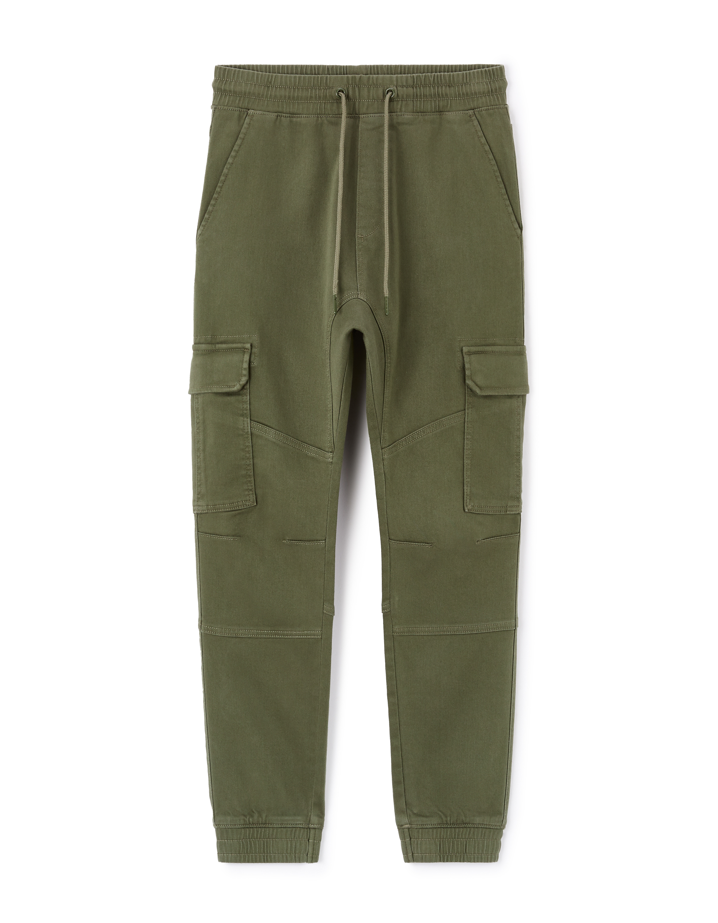 Pantalon cargo slim en coton stretch - kaki