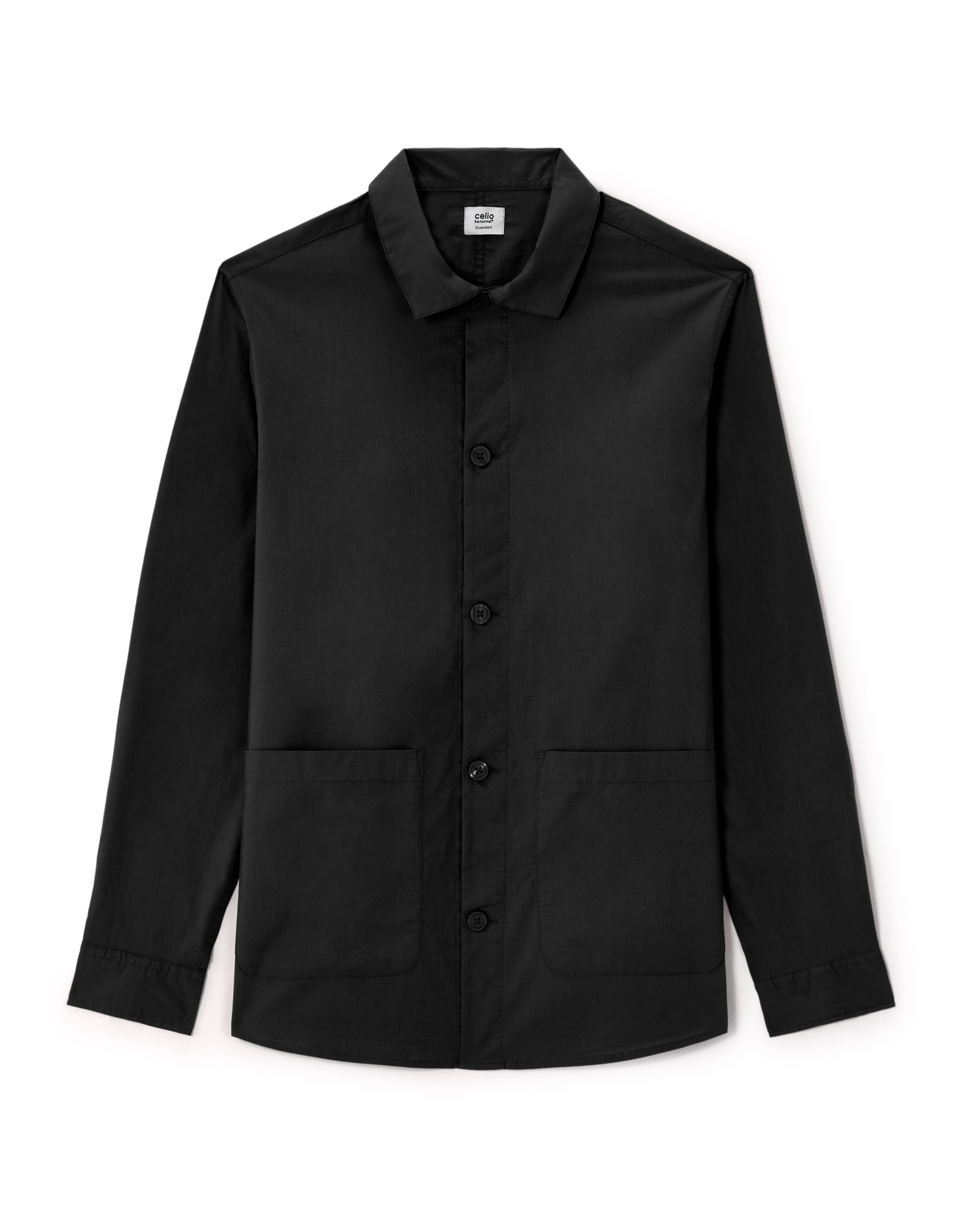 Surchemise 2 poches 100% coton popeline - noir