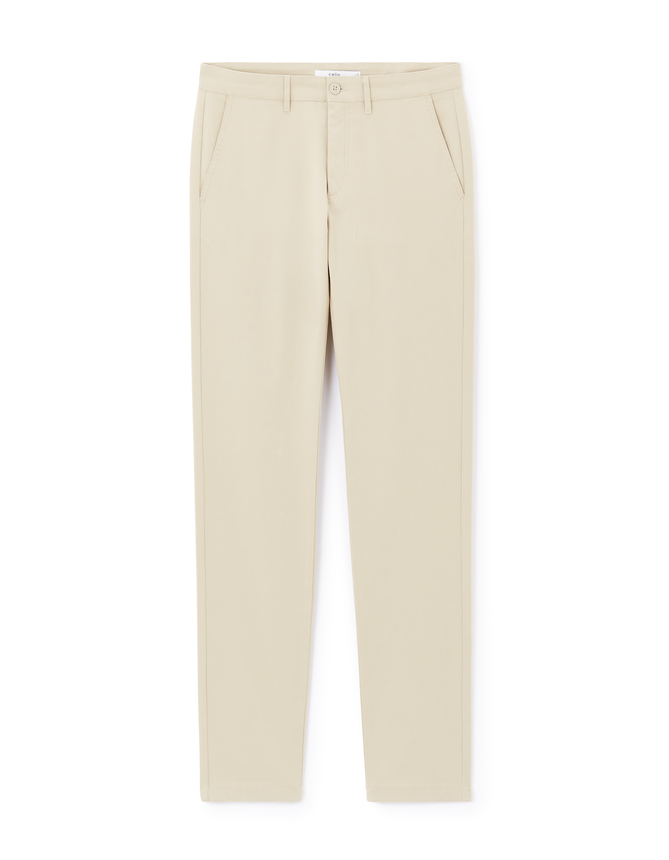 Pantalon chino slim en coton stretch - beige