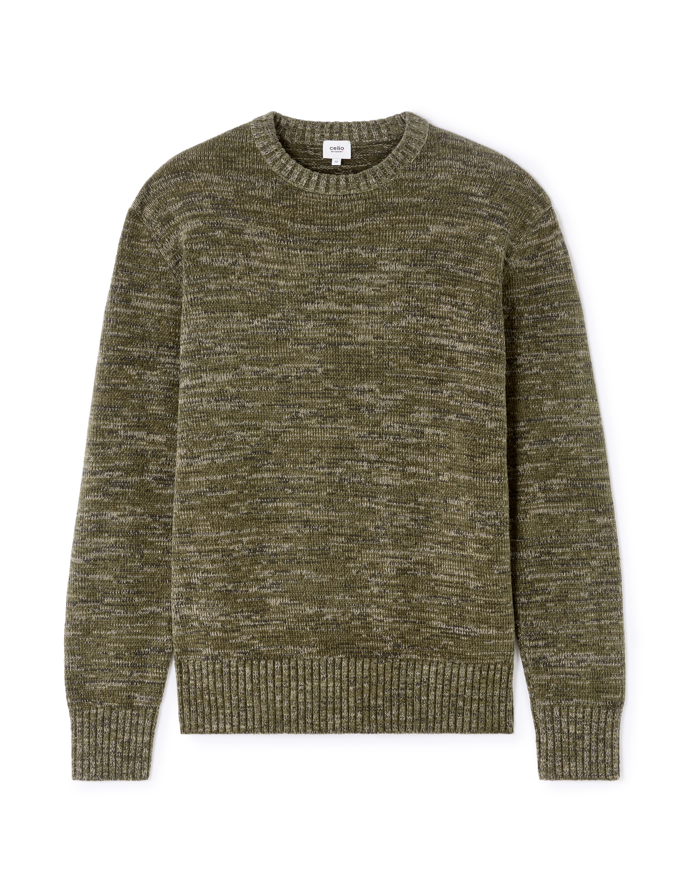 Pull col rond 100% coton de chenille - kaki