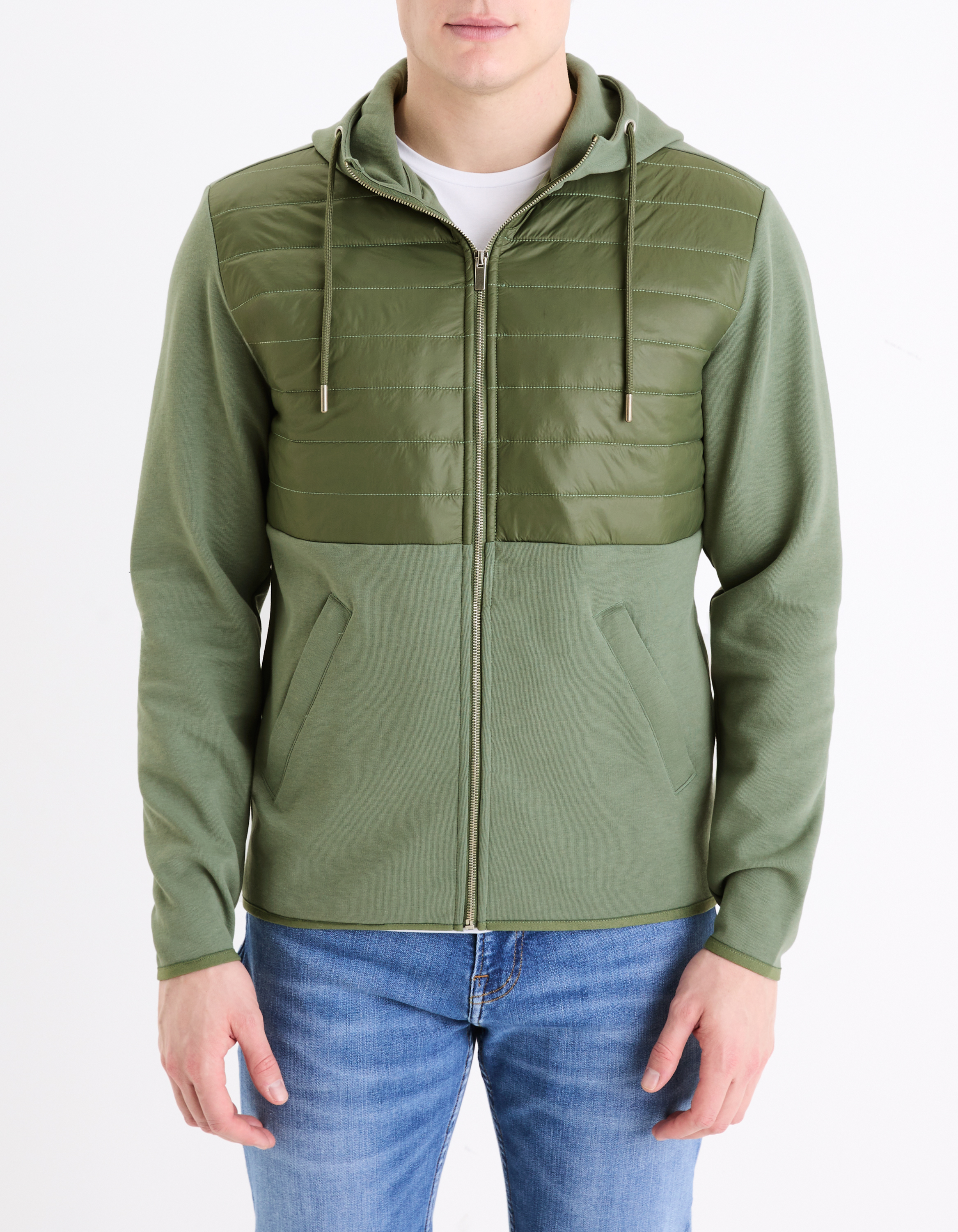 Sweat à capuche - vert - camaieu - Modalova