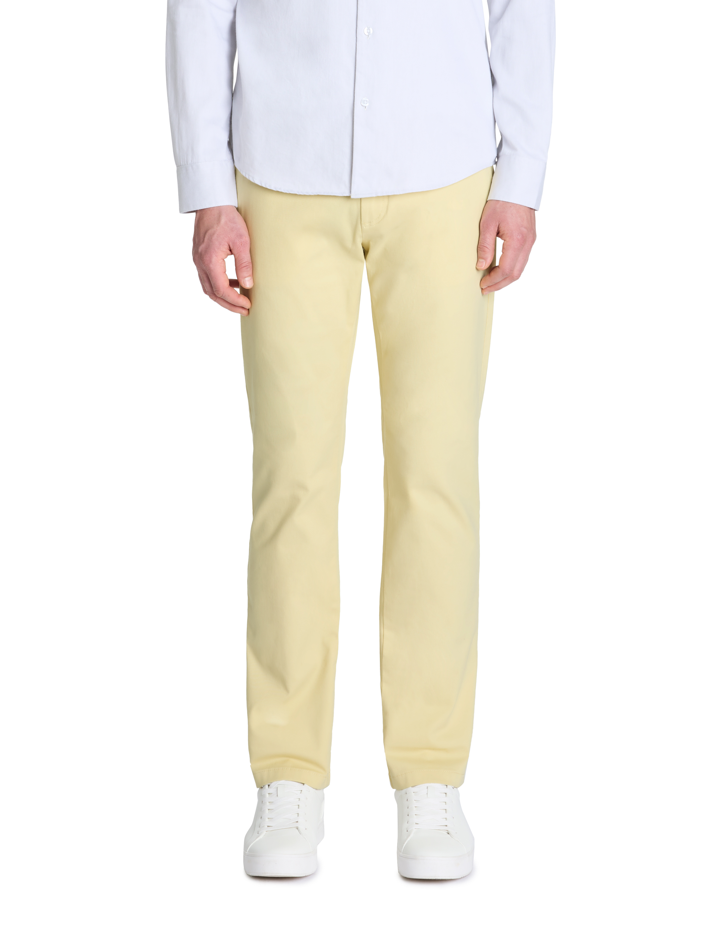 Pantalon chino straight en coton stretch - camaieu - Modalova