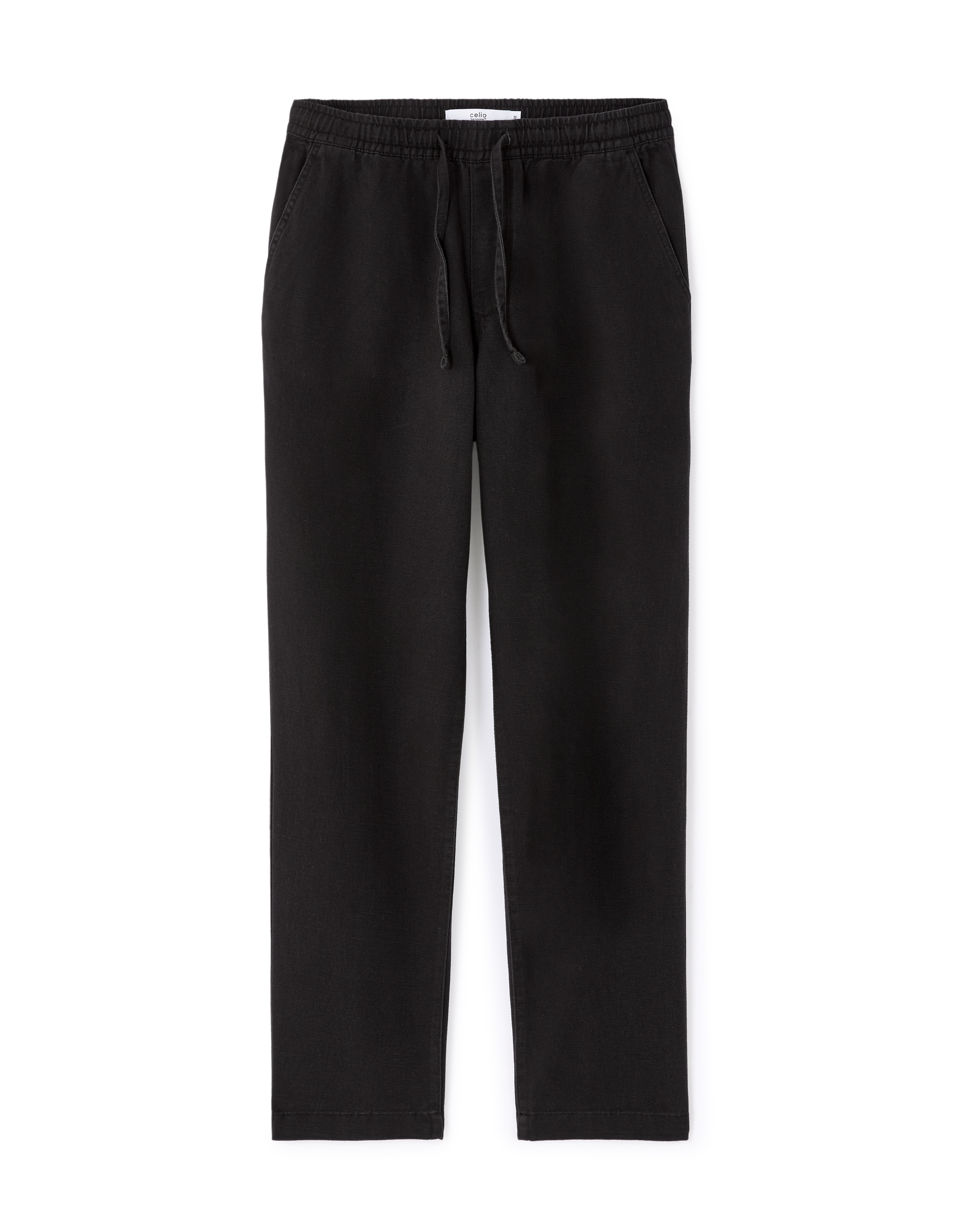 Pantalon relaxed en coton et lin - noir