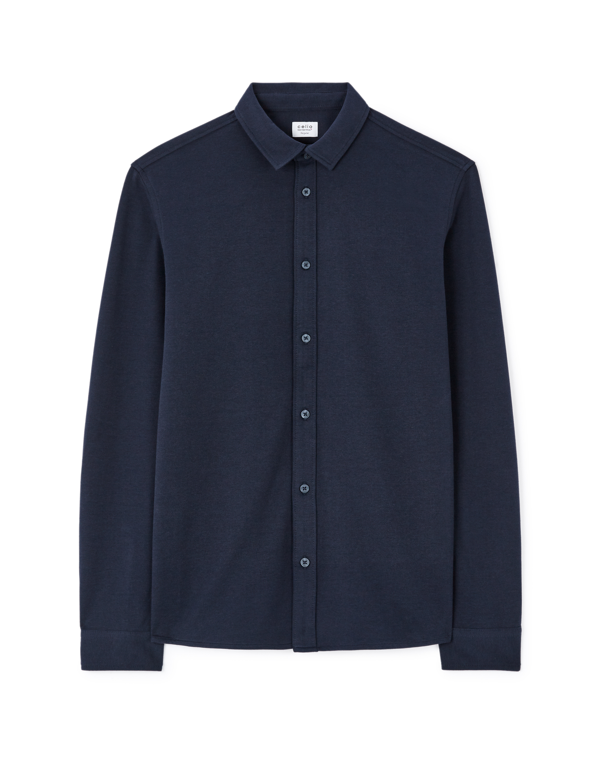 Chemise regular en jersey - marine
