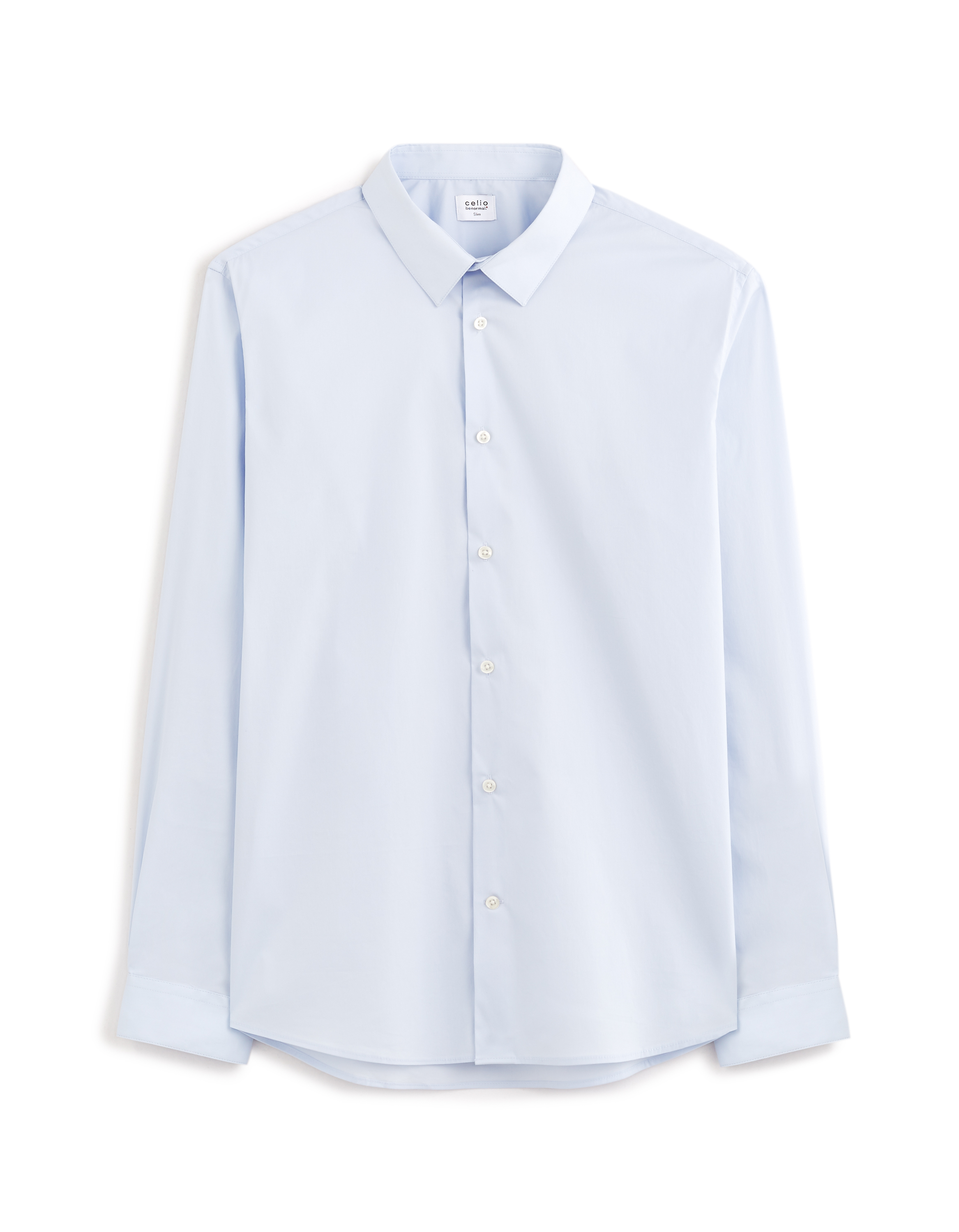 Chemise slim en coton stretch - bleu clair