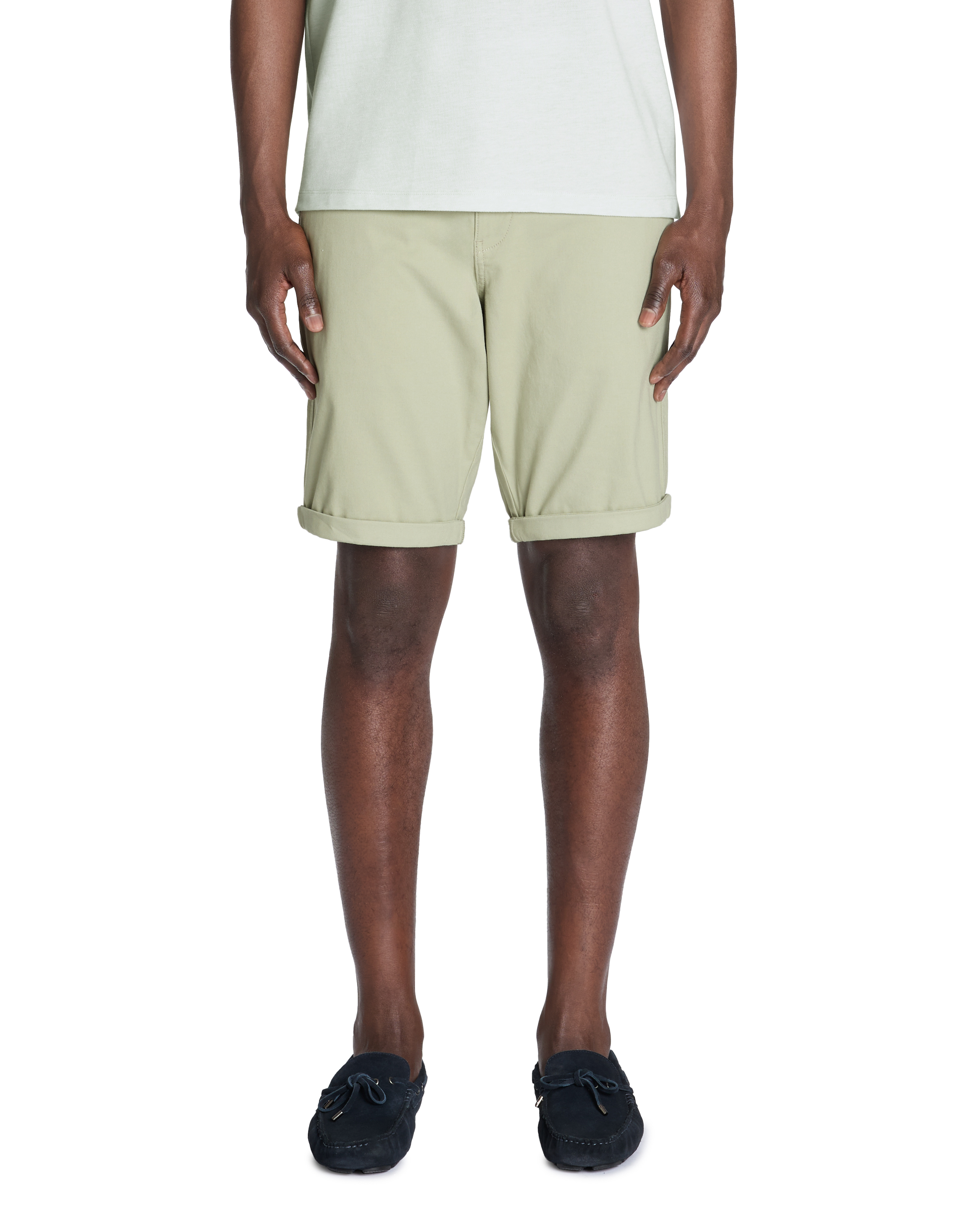 Bermuda chino en coton stretch - kaki - camaieu - Modalova