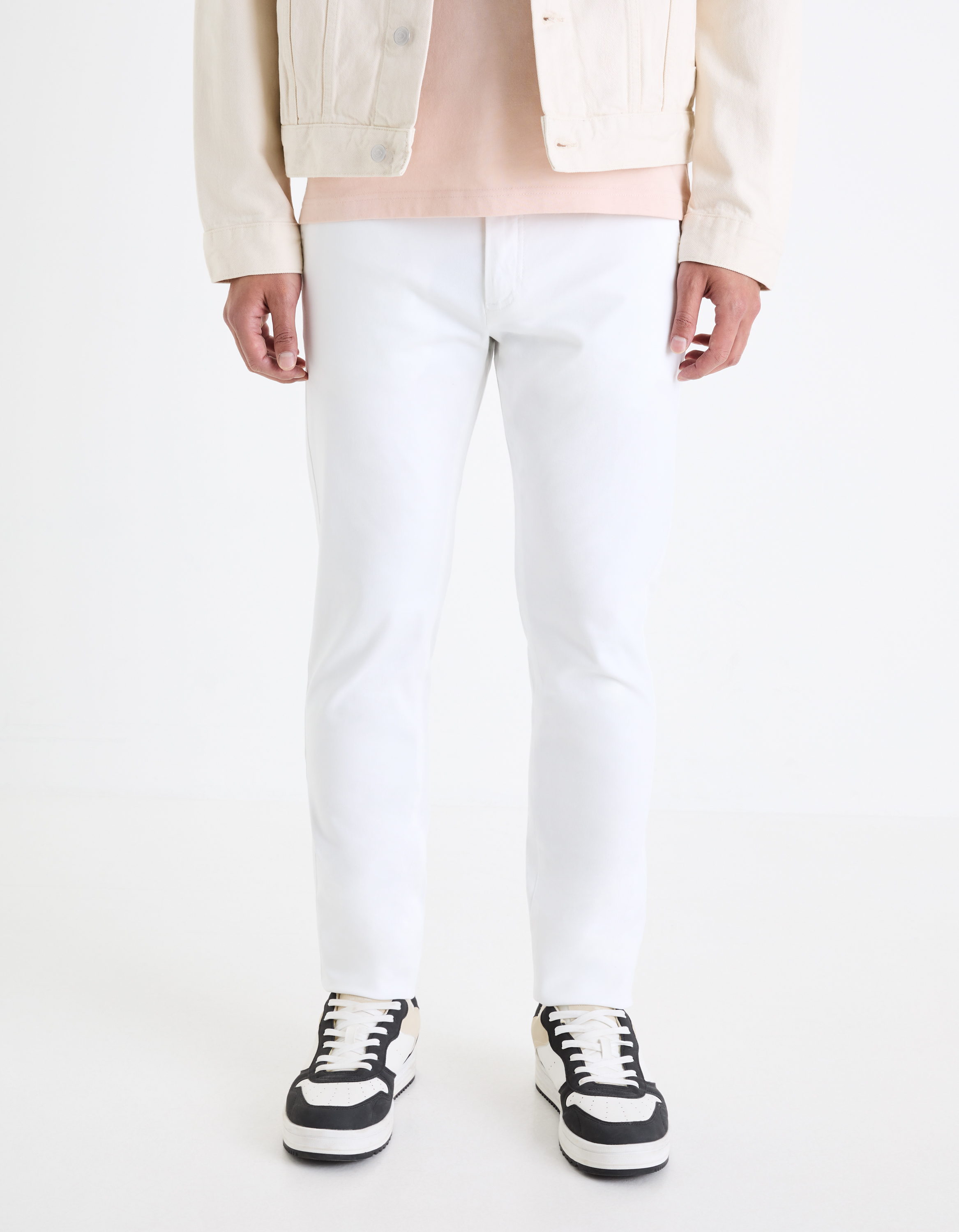 Pantalon chino slim en coton stretch - camaieu - Modalova