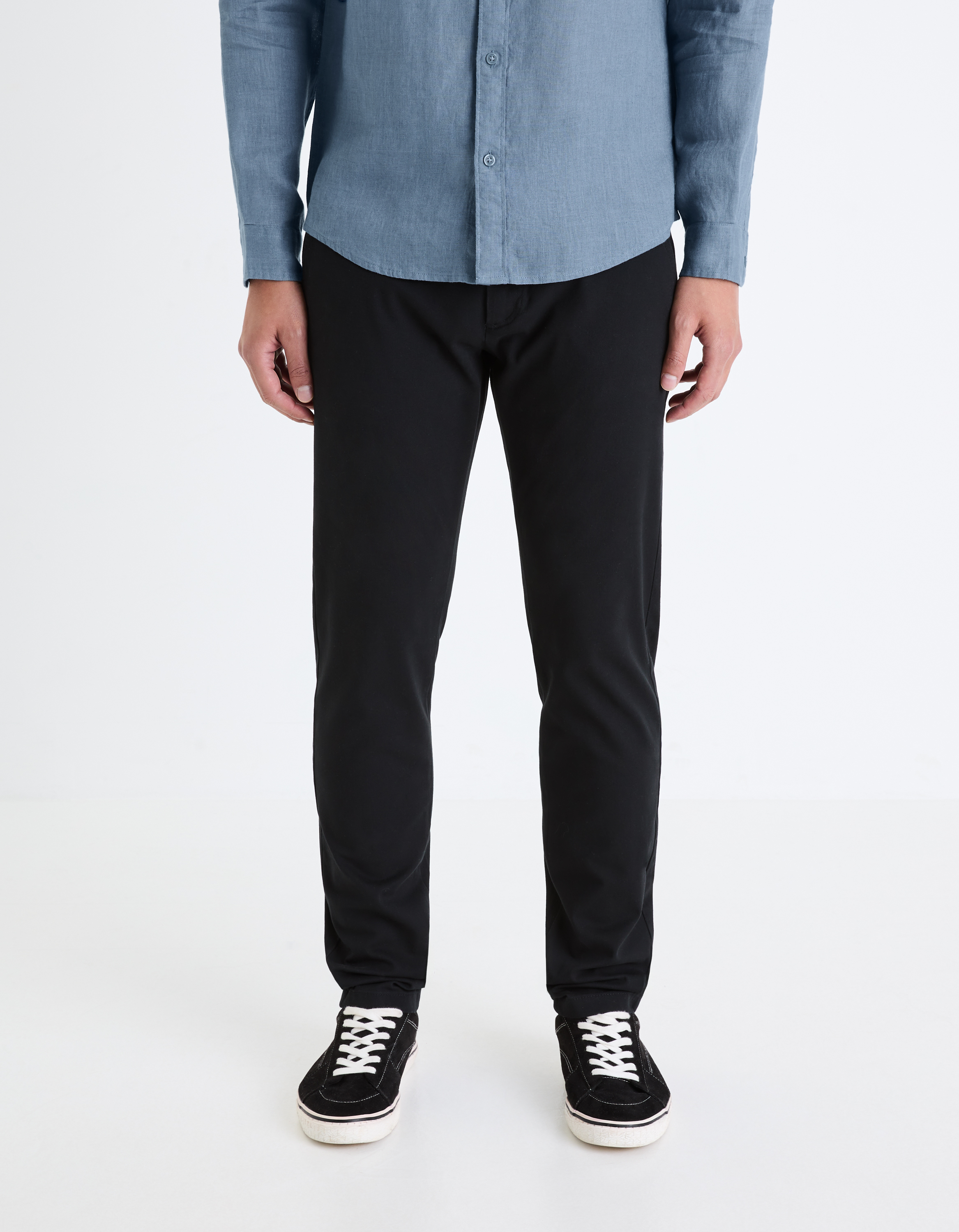 Pantalon chino slim en coton stretch - camaieu - Modalova