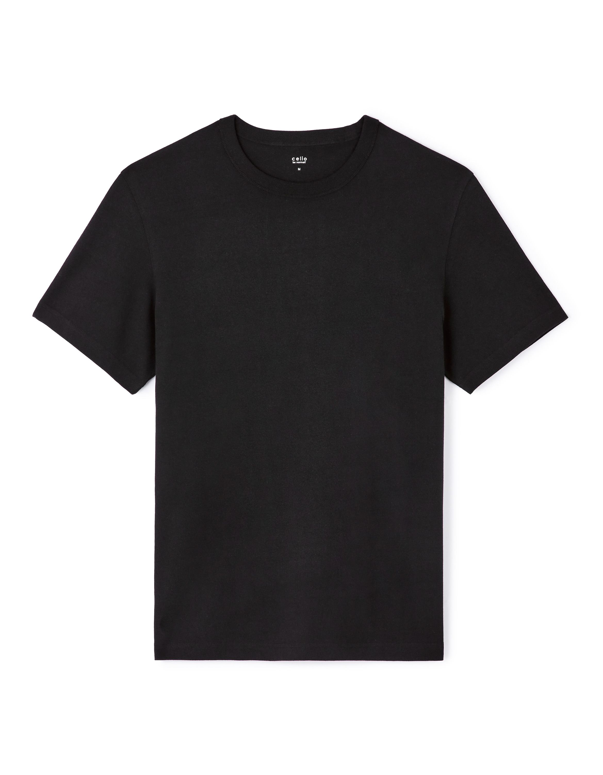 T-shirt boxy col rond 100% coton - noir