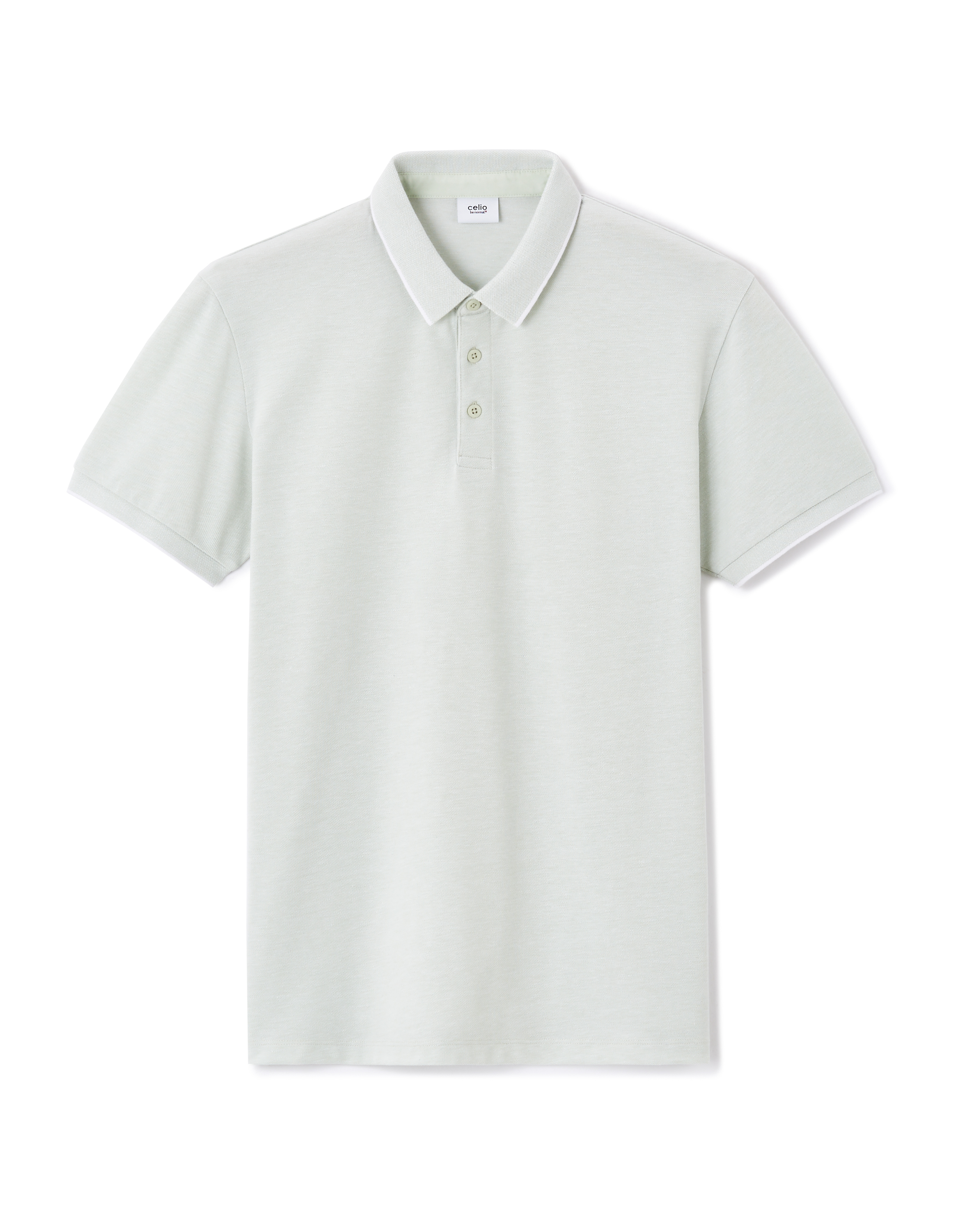 Polo regular coton mélangé - vert minéral