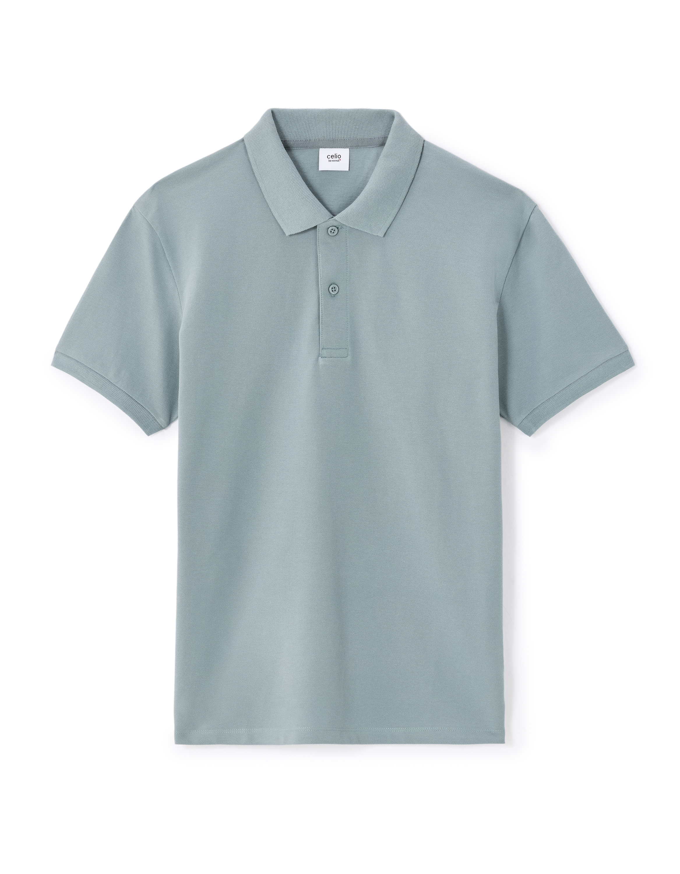 Polo piqué straight 100% coton - vert de gris