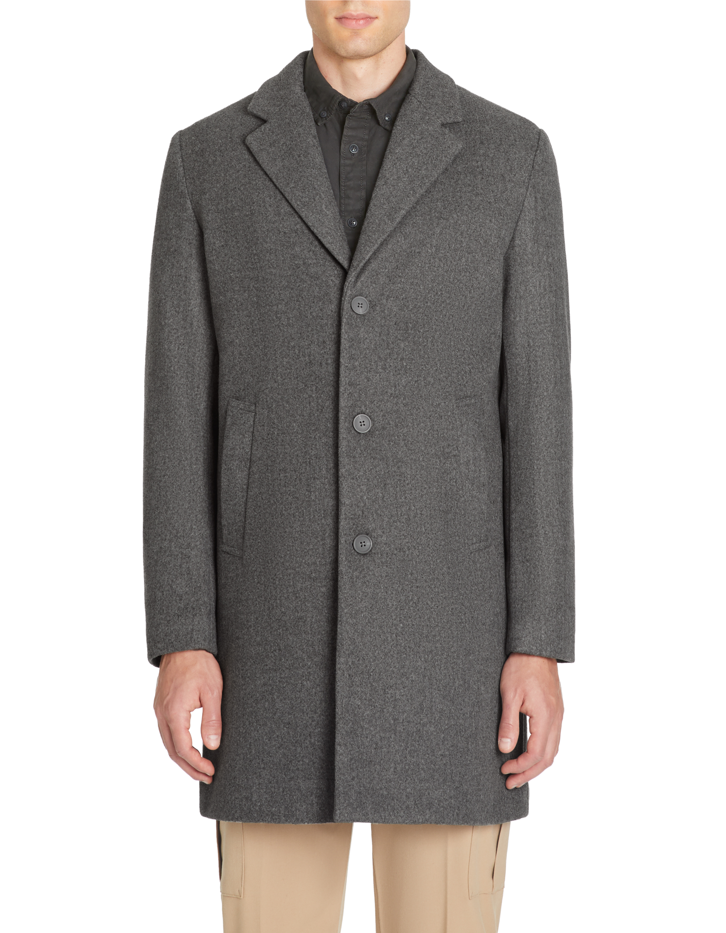 Manteau long non doublé - gris chiné - camaieu - Modalova