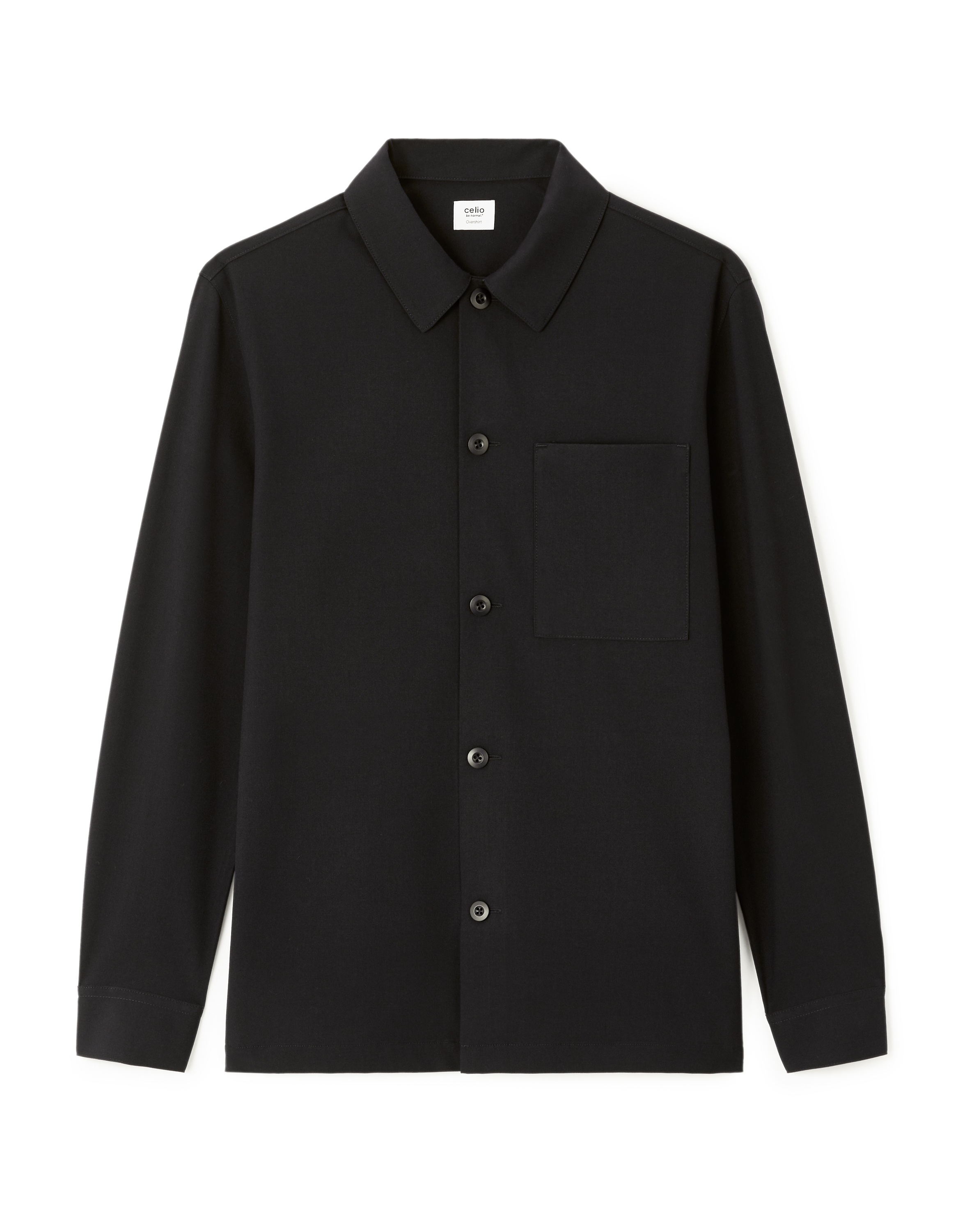 Surchemise stretch 1 poche - noir