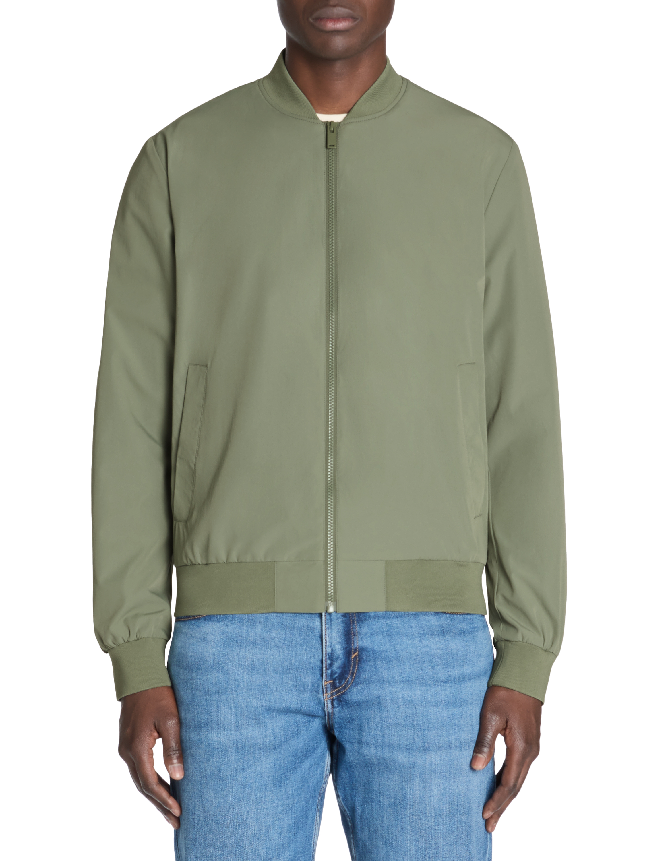 Veste col bomber - vert - camaieu - Modalova