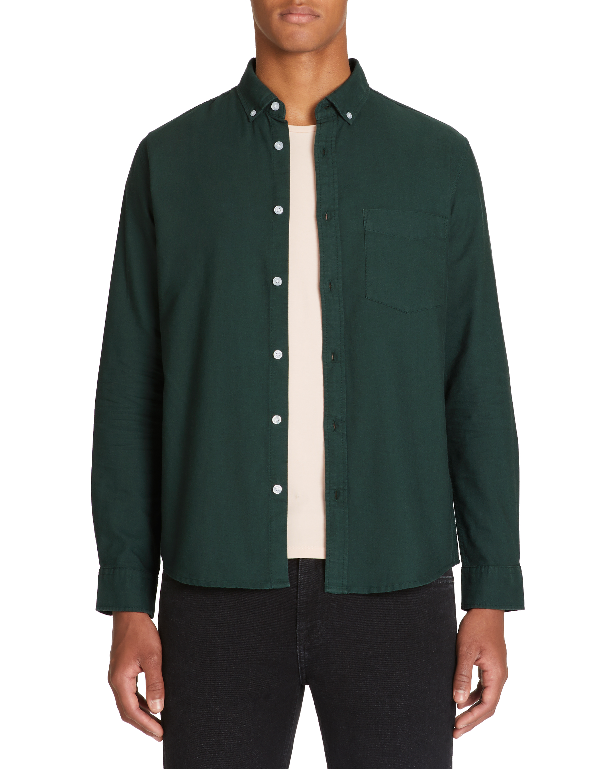 Chemise regular 100% coton oxford - vert - camaieu - Modalova