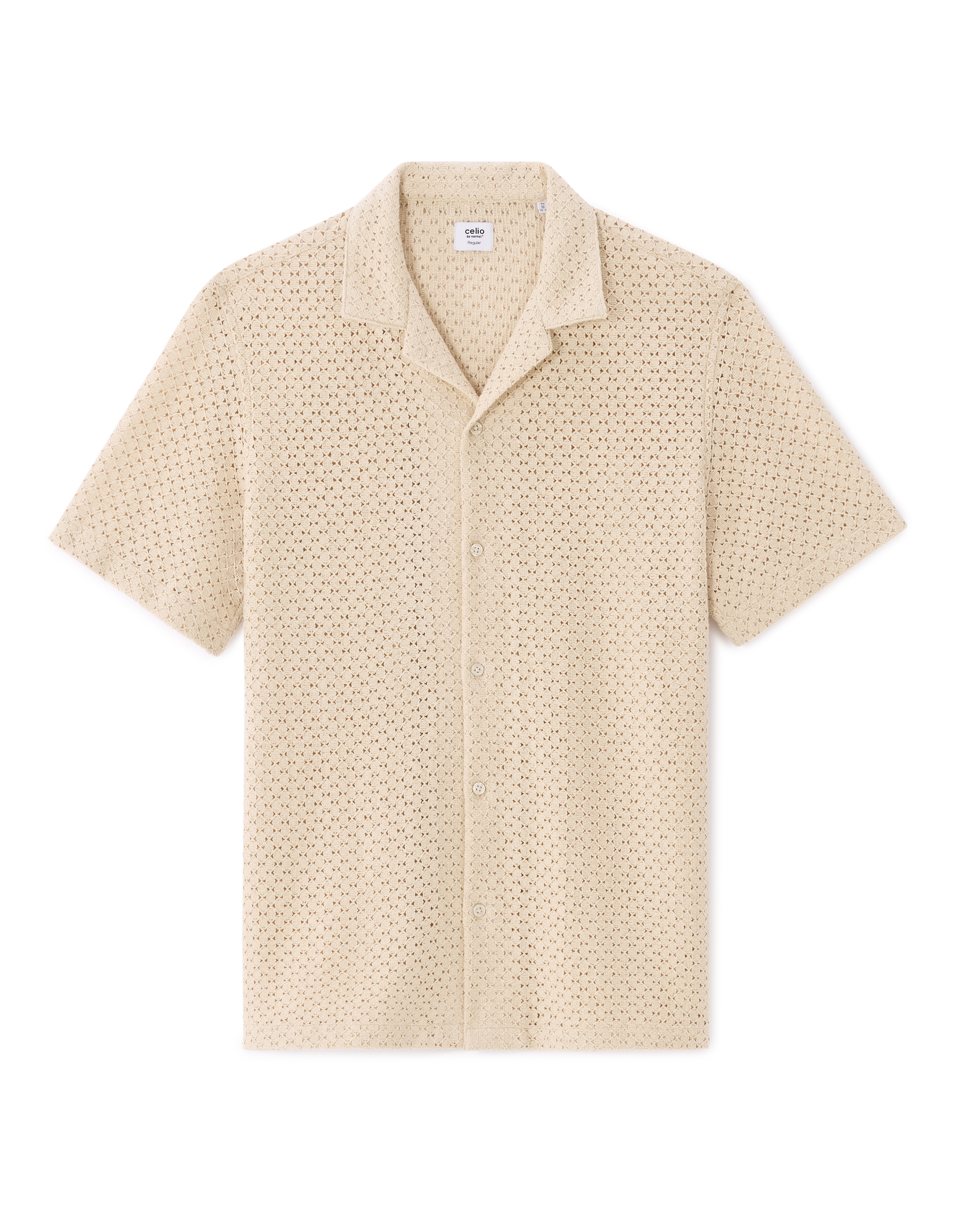 Chemisette en crochet 100% coton - beige