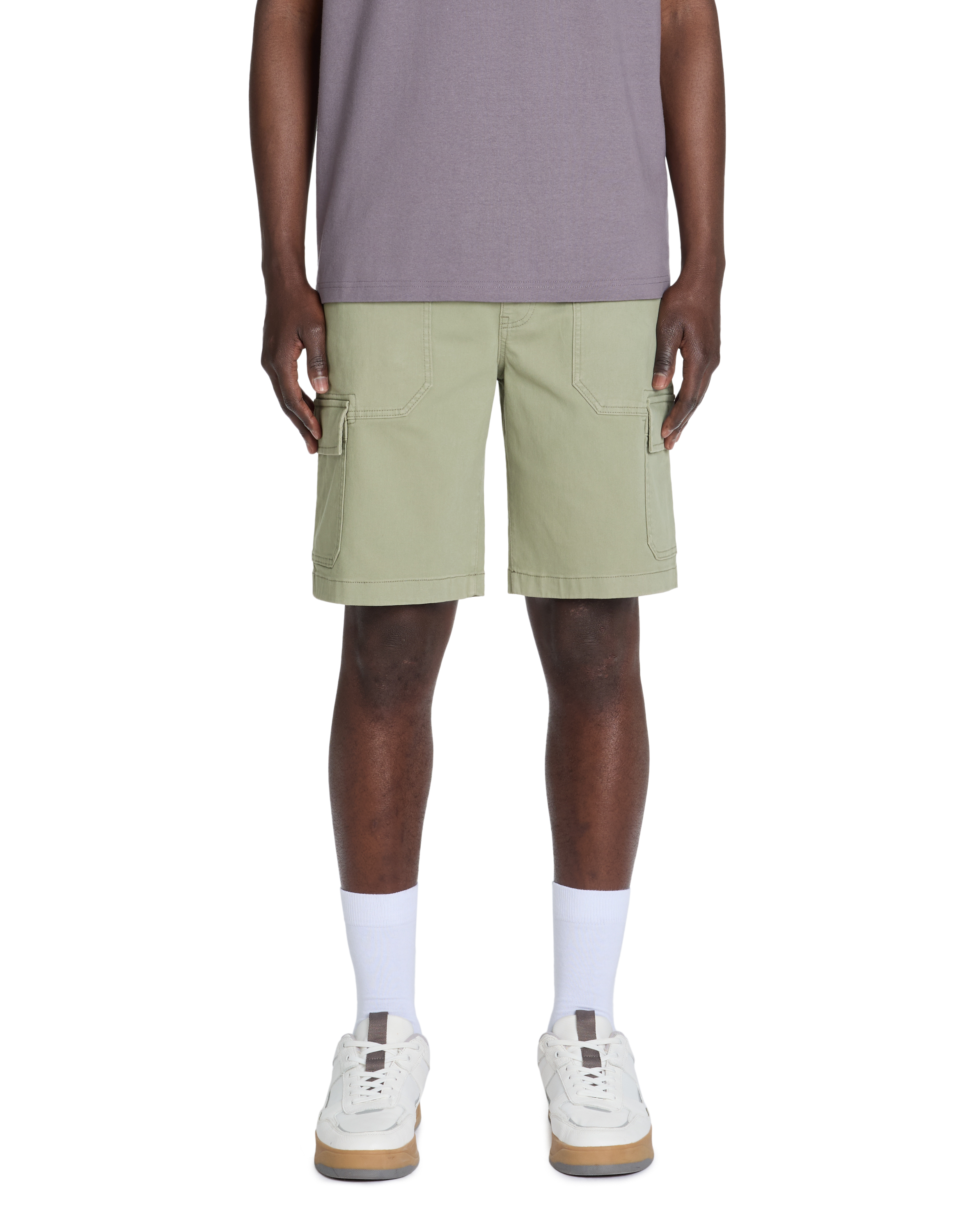 Bermuda cargo en coton stretch - kaki - camaieu - Modalova