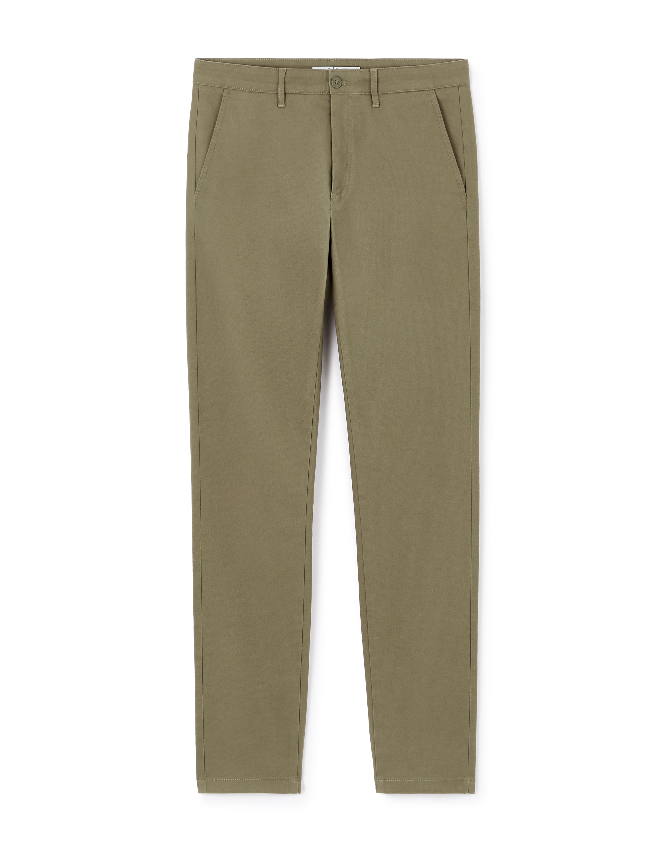 Pantalon chino slim en coton stretch - olive