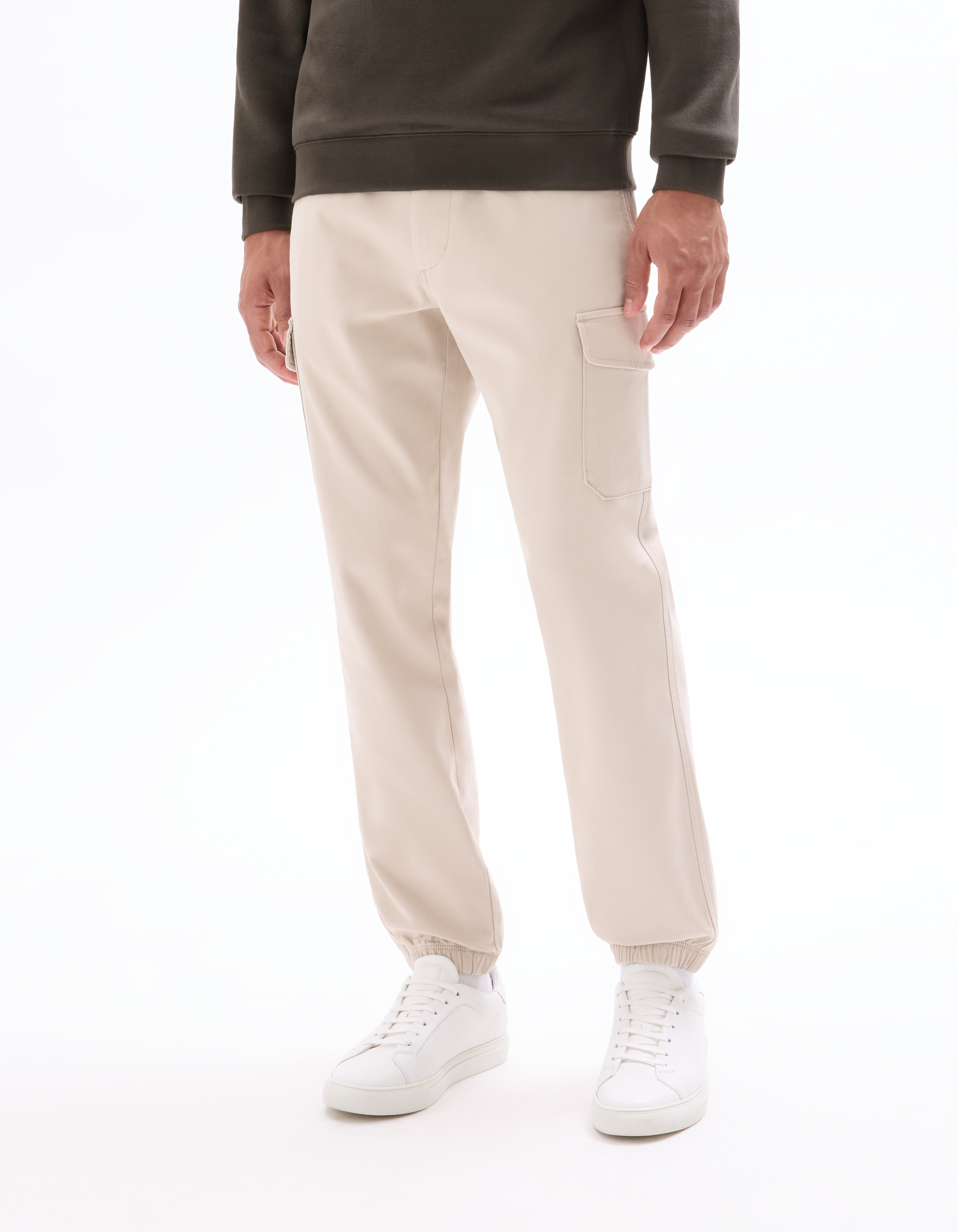 Pantalon cargo straight coton stretch - camaieu - Modalova