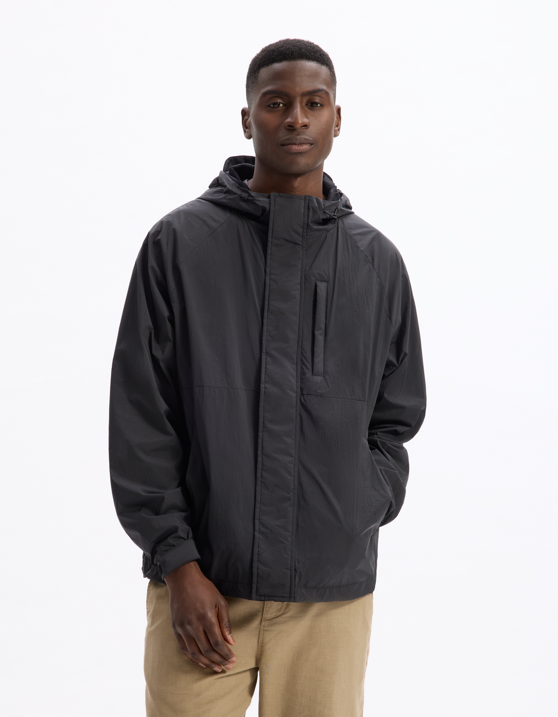 Blouson capuche fixe - noir - camaieu - Modalova