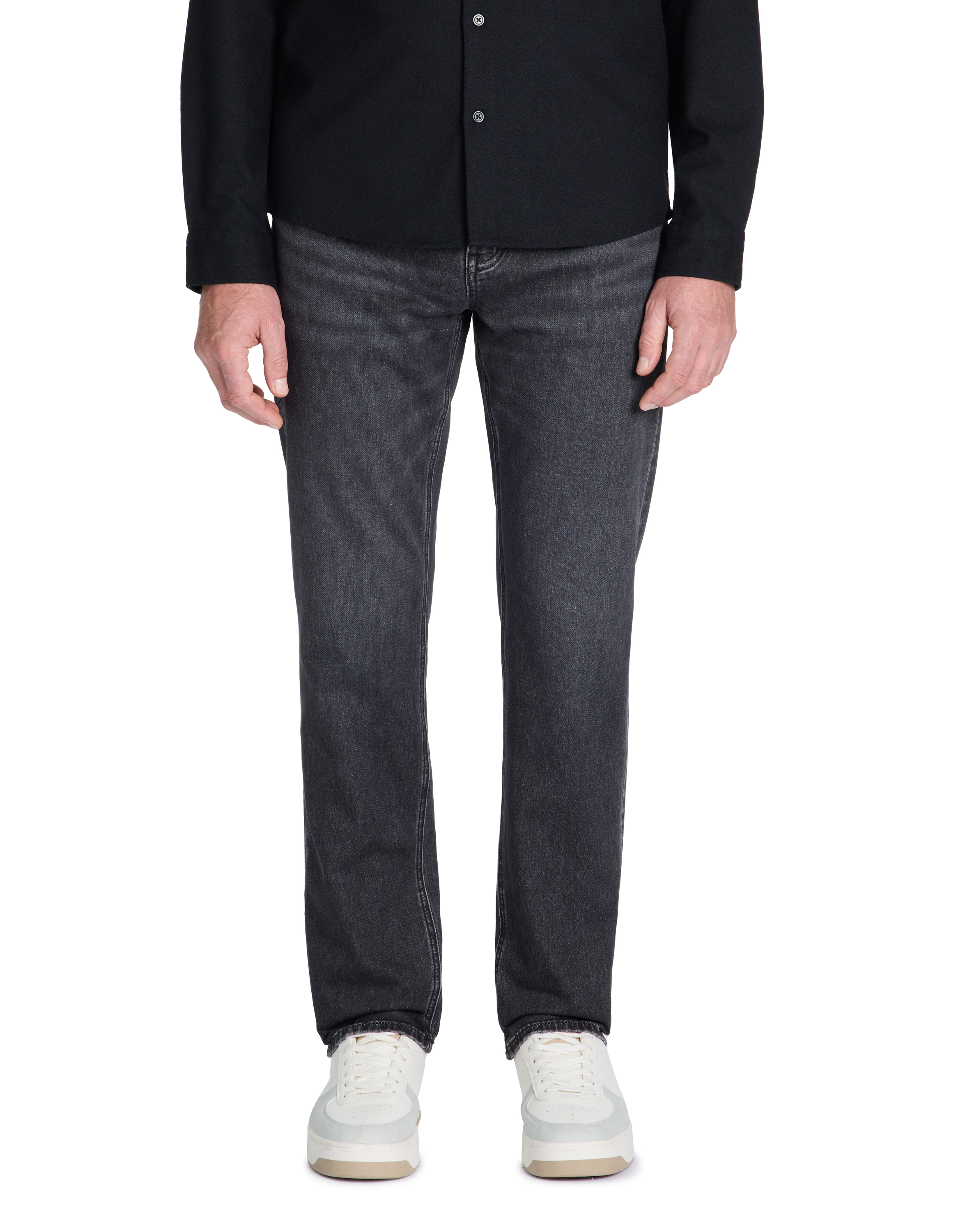 Jean C.15 straight stretch maille 3 longueur - gris - camaieu - Modalova