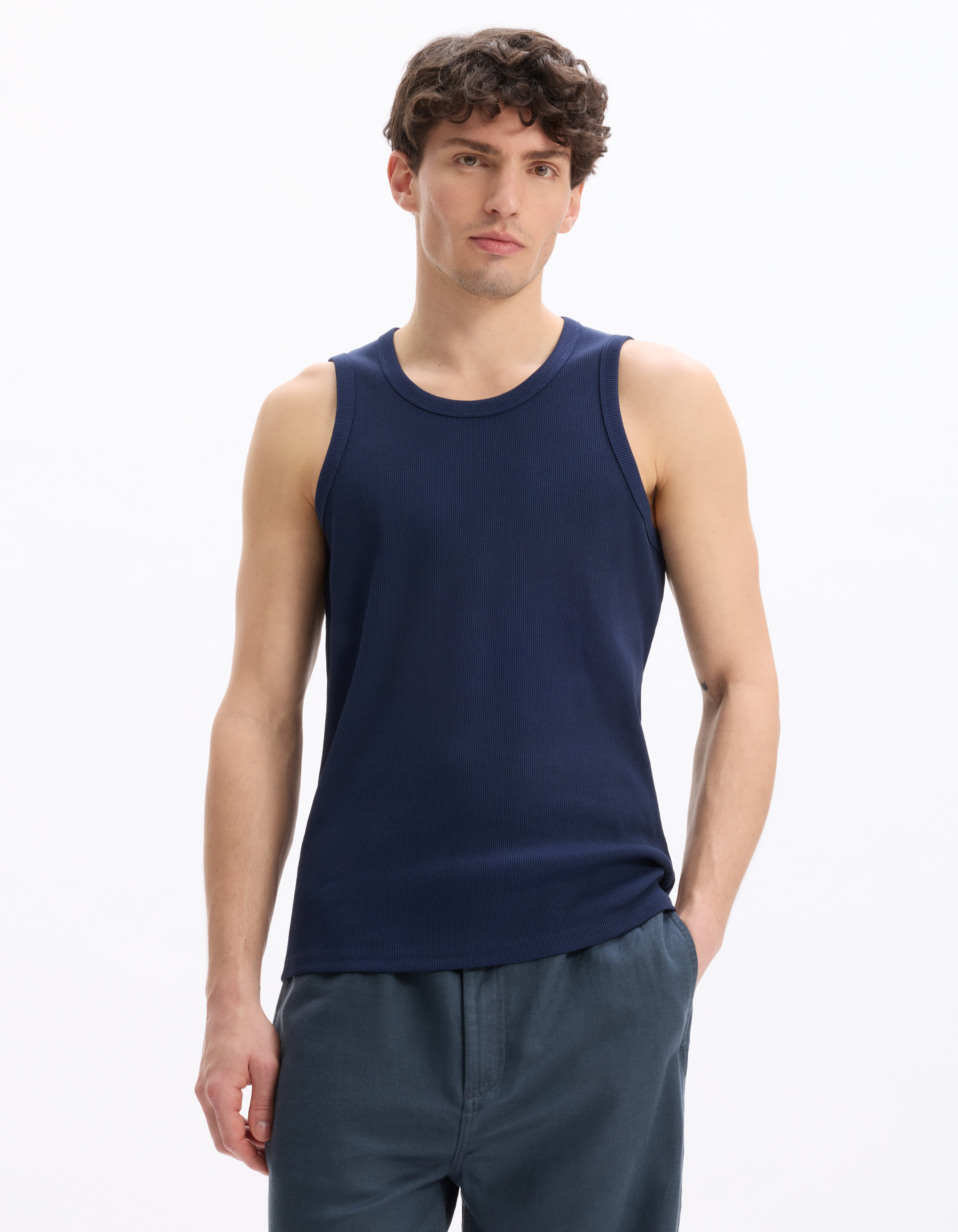 Débardeur slim - marine - camaieu - Modalova