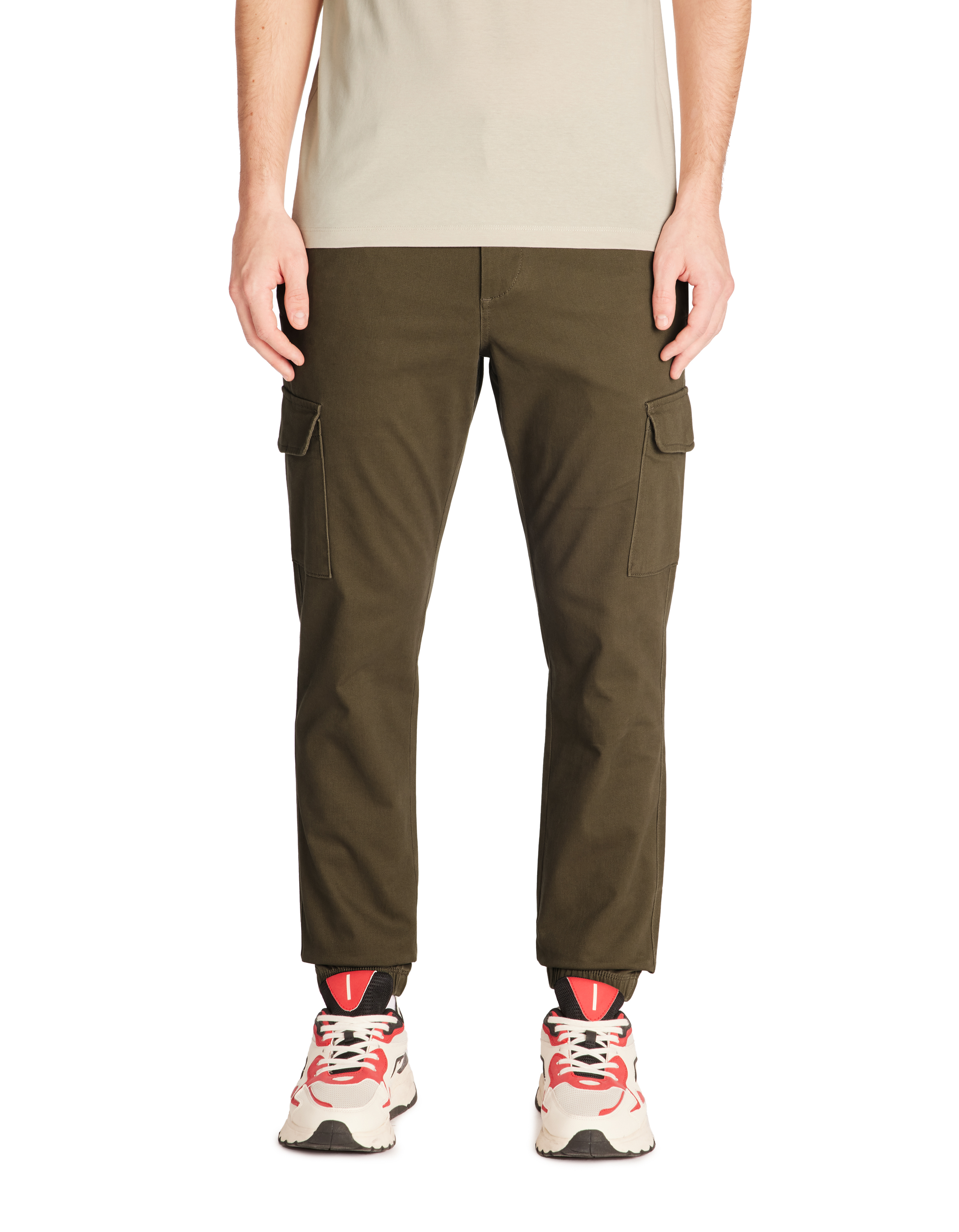 Pantalon cargo slim coton stretch - kaki - camaieu - Modalova