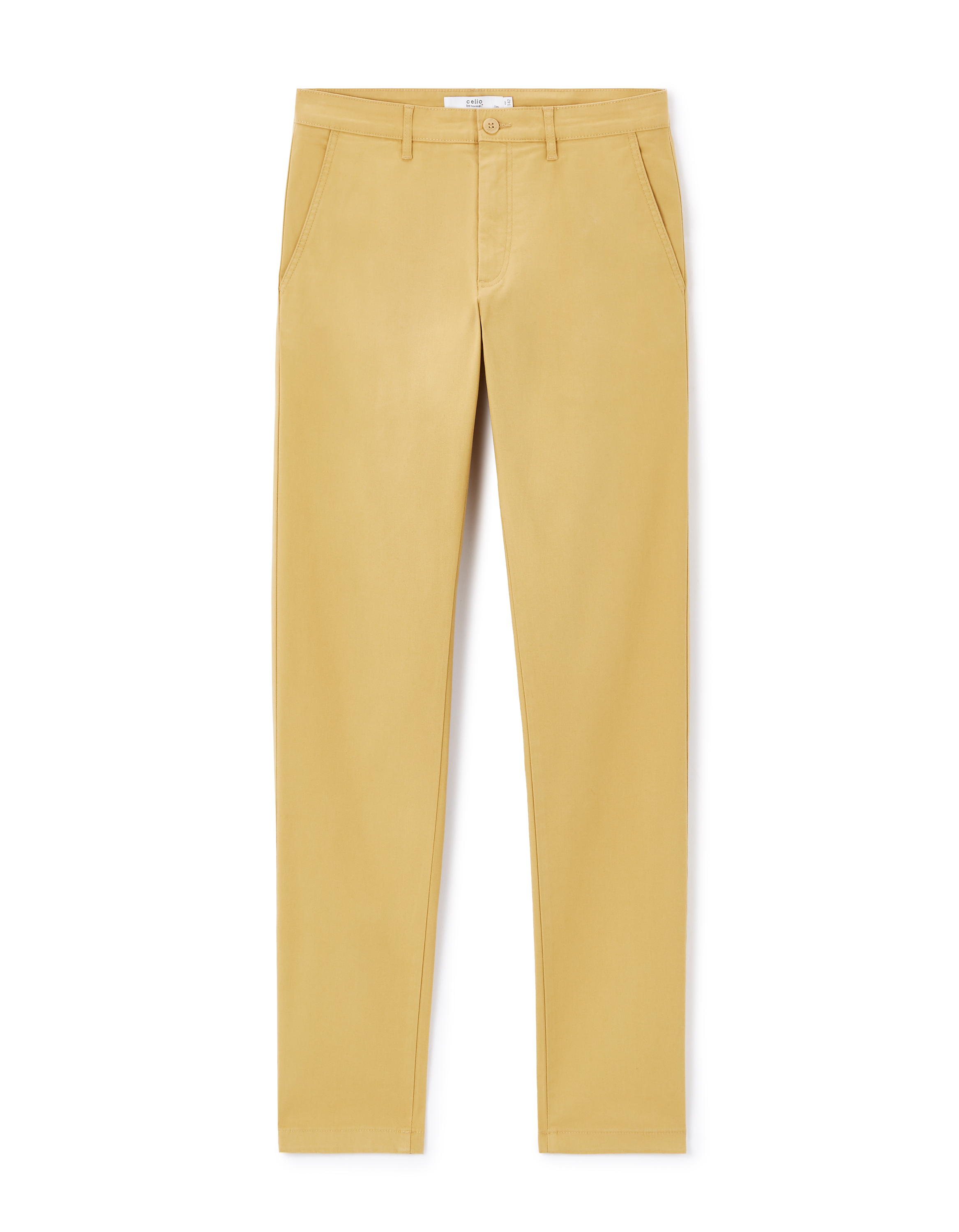 Pantalon chino slim en coton stretch - jaune