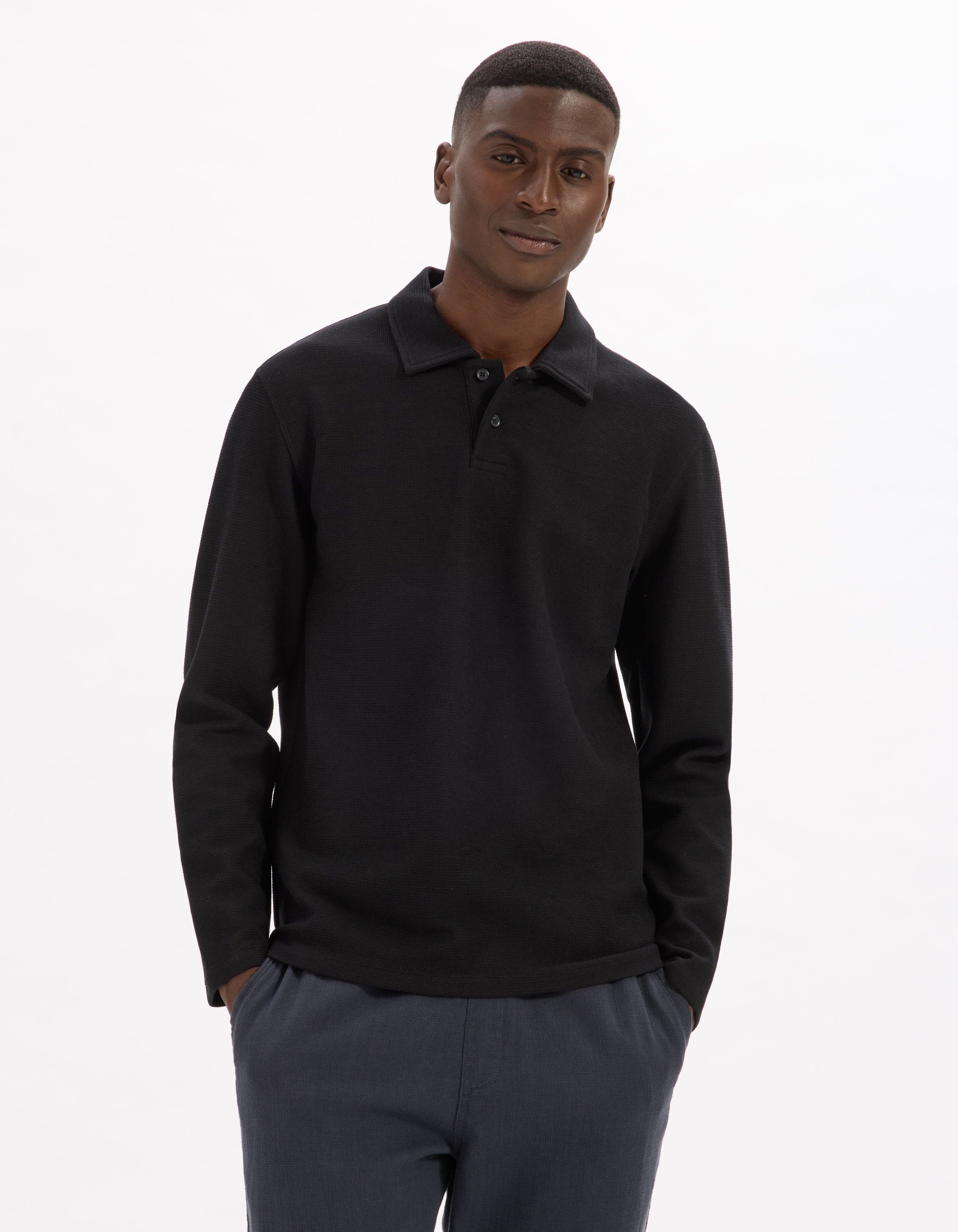 Polo regular 100% coton manches longues - camaieu - Modalova