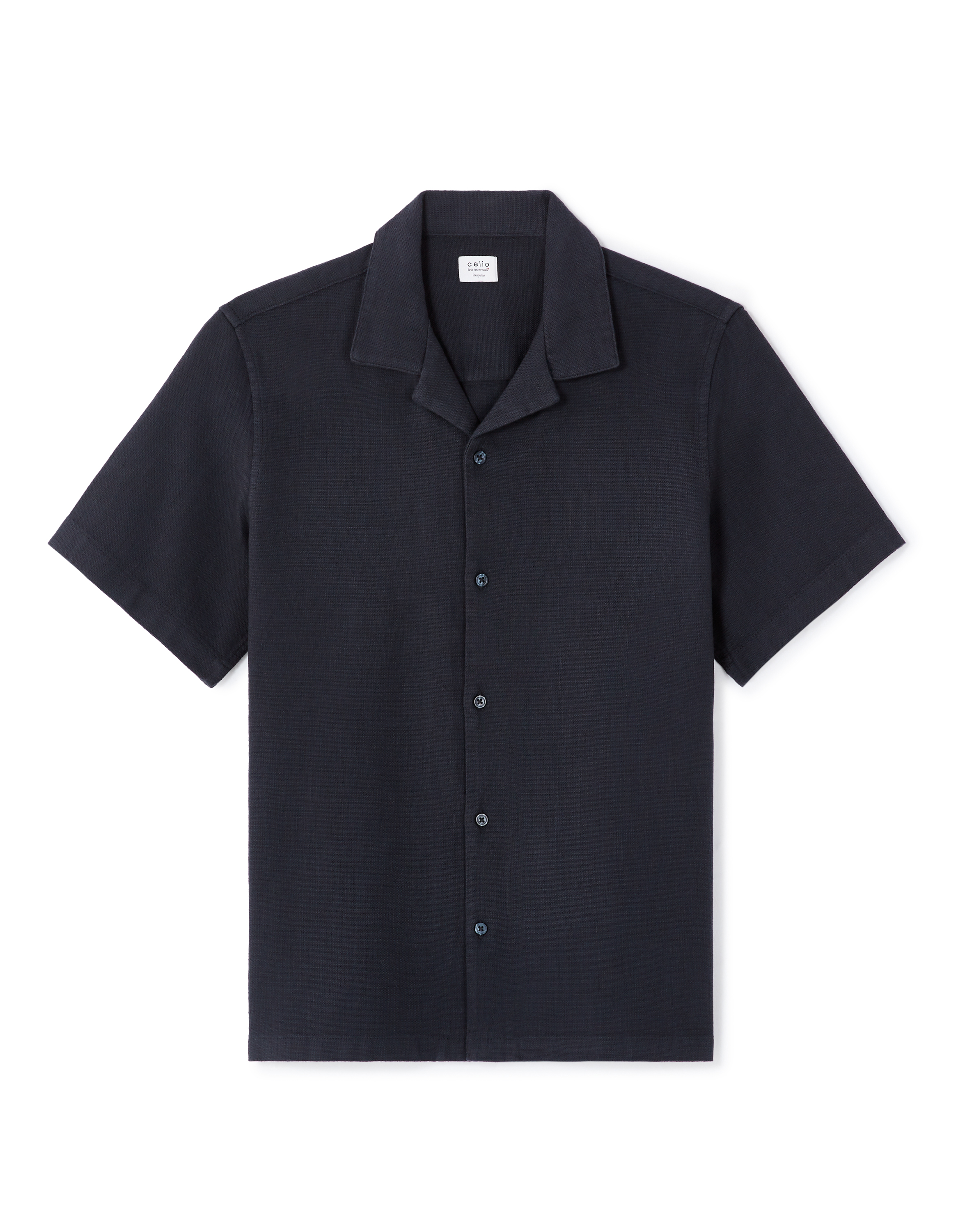 Chemisette regular 100% coton texturé - marine
