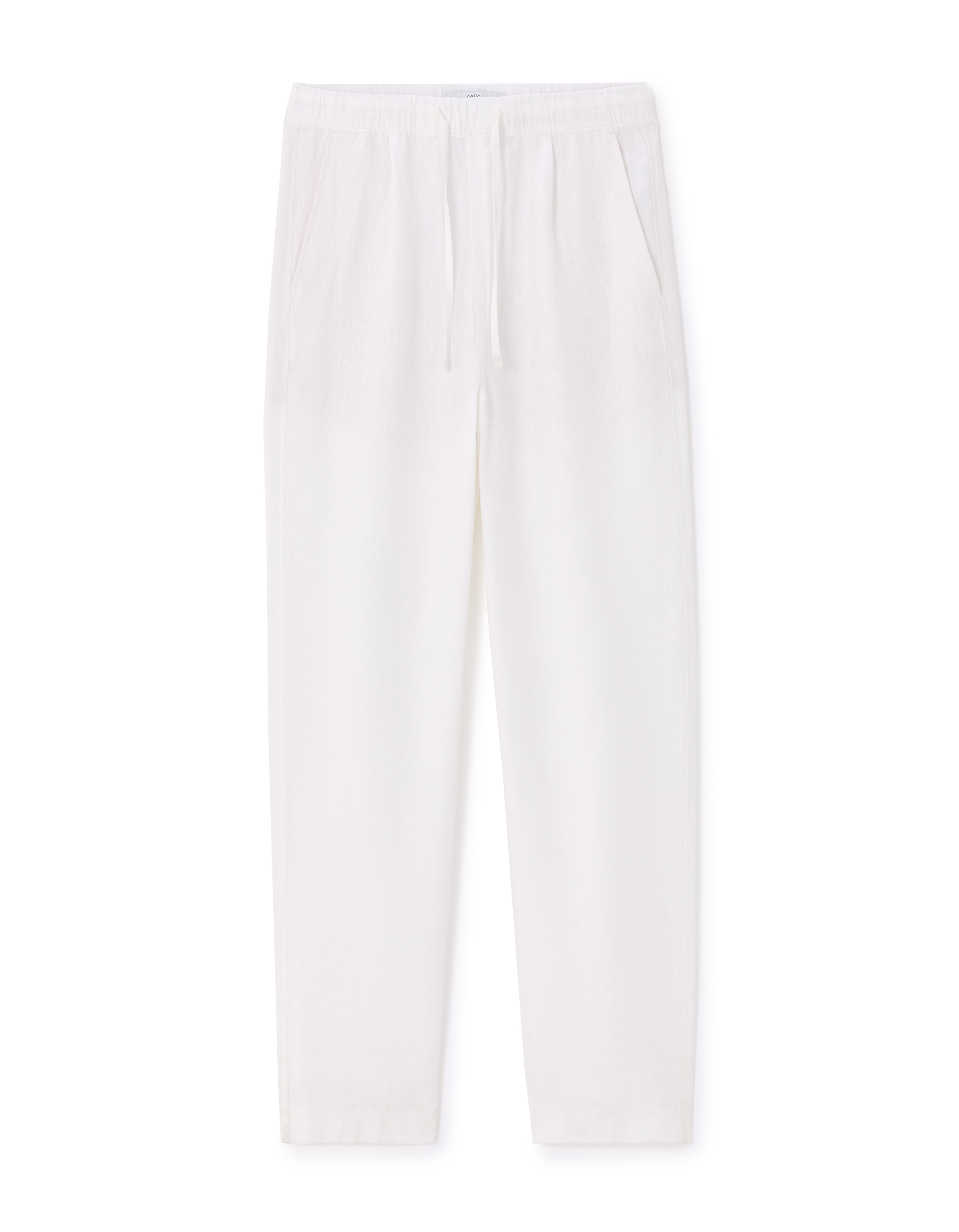 Pantalon loose 100% lin - blanc