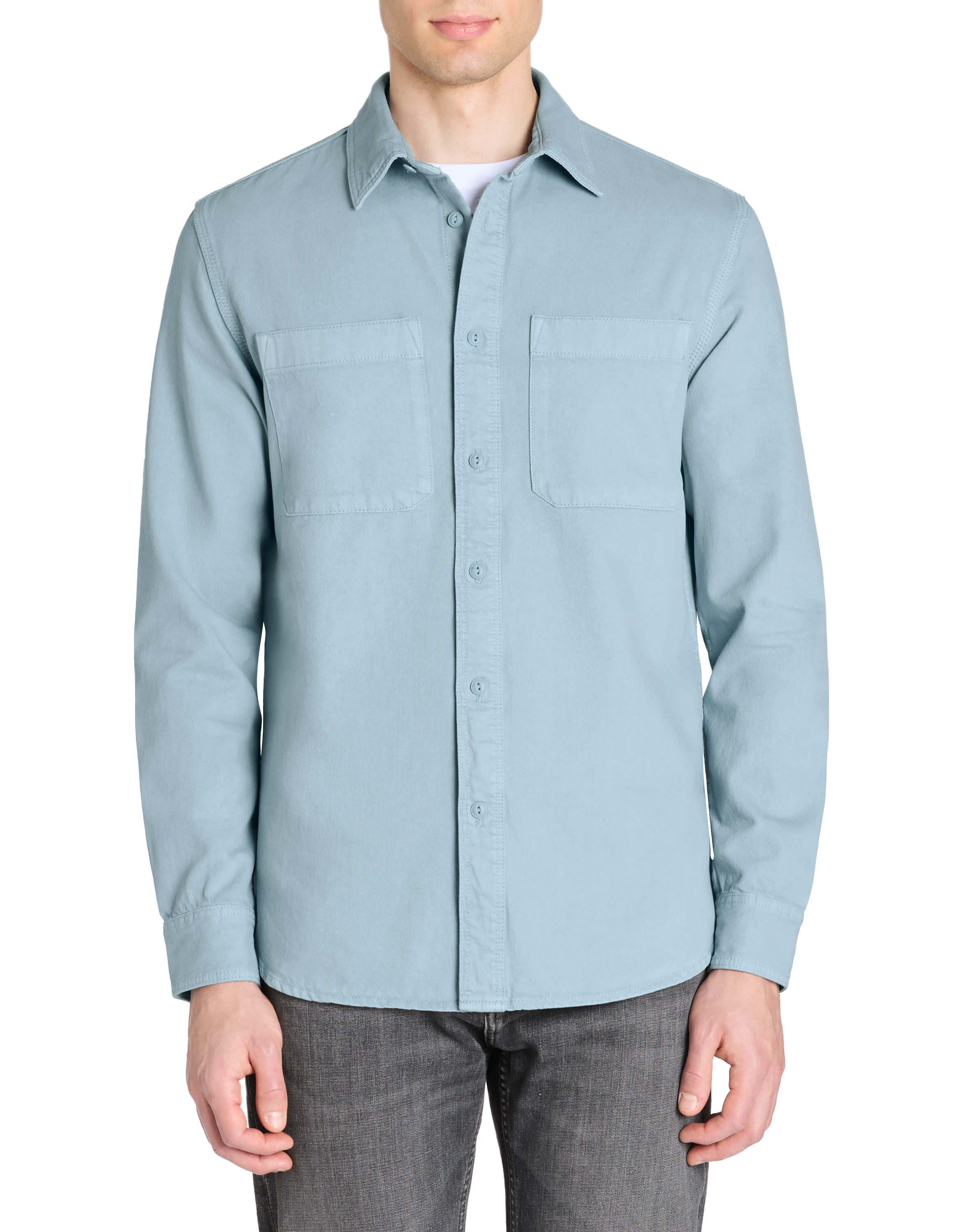 Surchemise teint en pièce 100% coton - gris - camaieu - Modalova