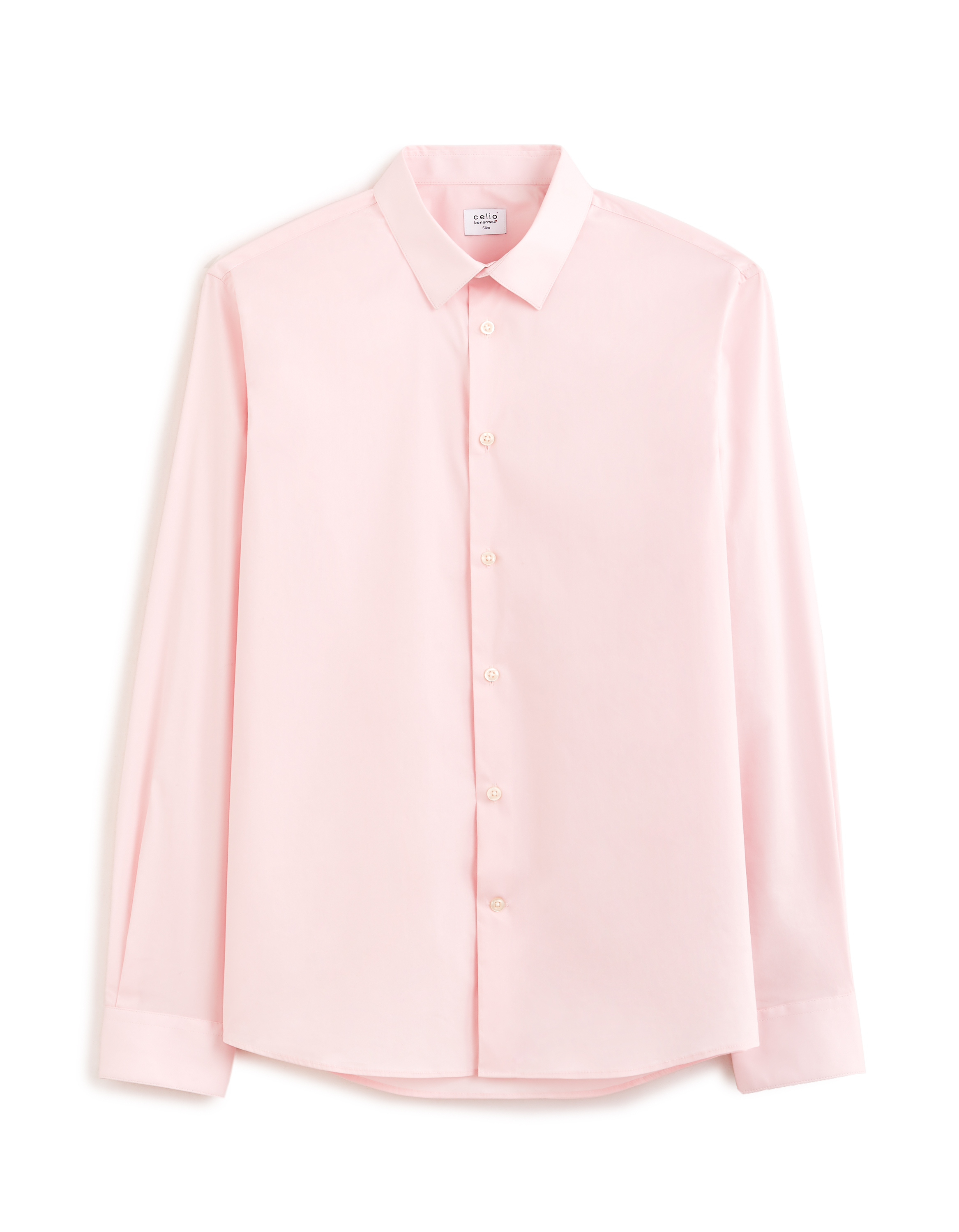 Chemise slim en coton stretch - rose