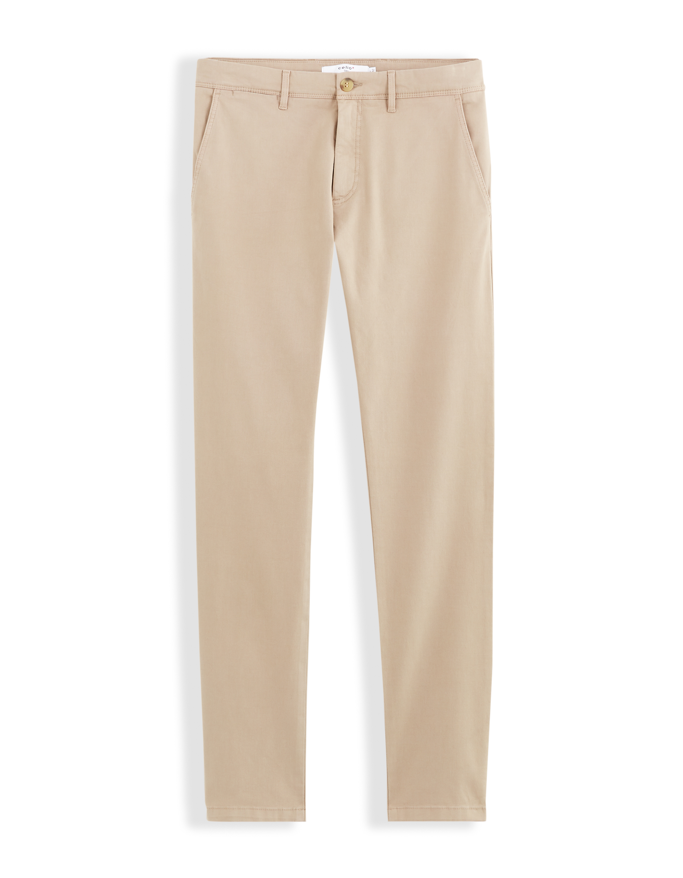 Pantalon chino slim en coton stretch - beige