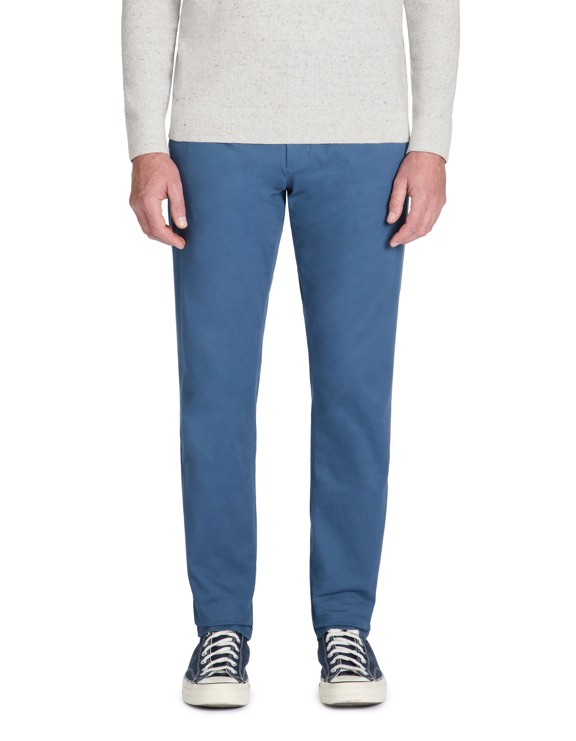Pantalon chino slim coton stretch - bleu - camaieu - Modalova
