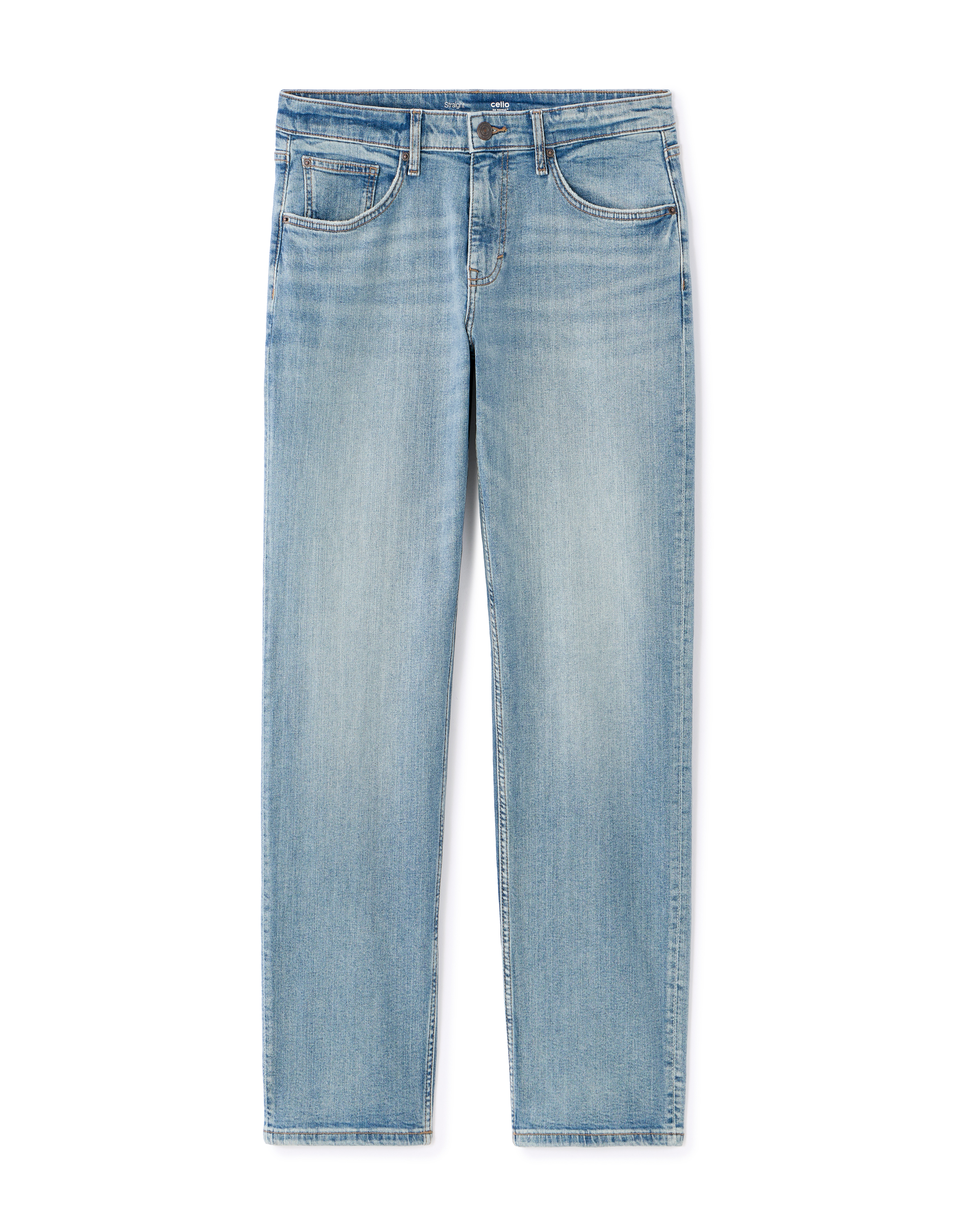 Jean straight coton stretch - bleu clair